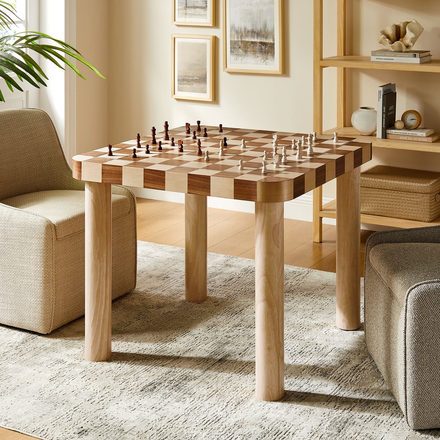 Oscar 36 Inch Square Checkered Dining Table by Modway EEI-7351 - Mid-Century Modern