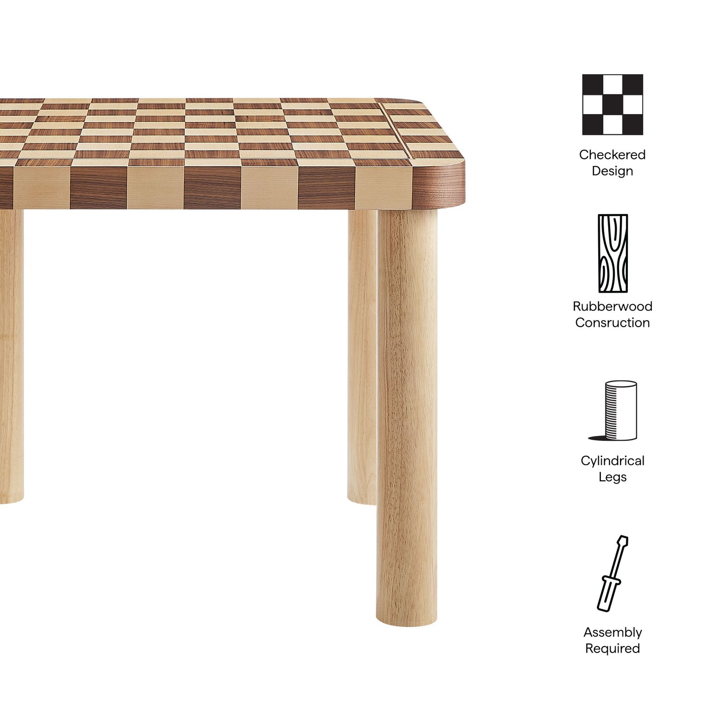 Oscar 36 Inch Square Checkered Dining Table by Modway EEI-7351 - Mid-Century Modern