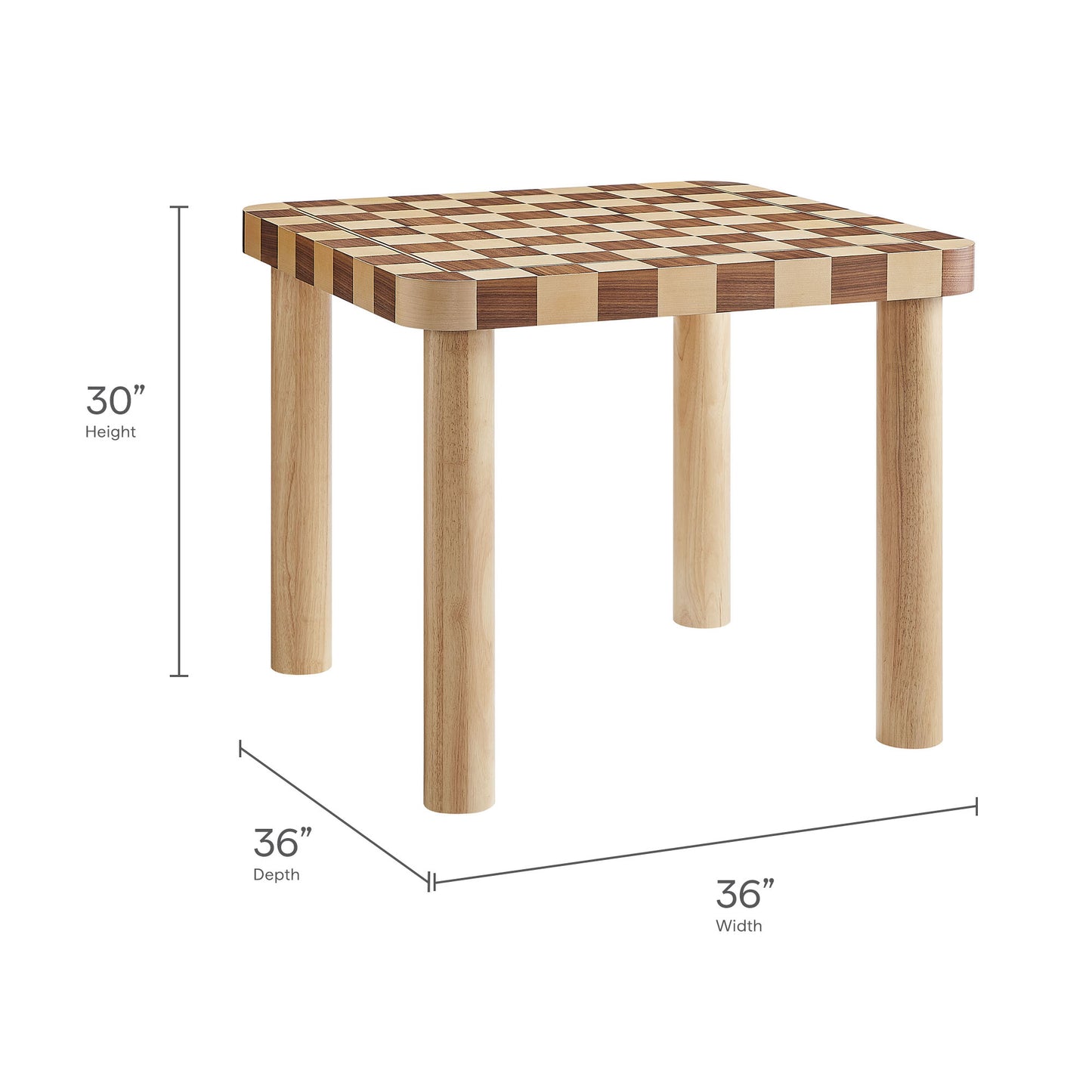 Oscar 36 Inch Square Checkered Dining Table by Modway EEI-7351 - Mid-Century Modern