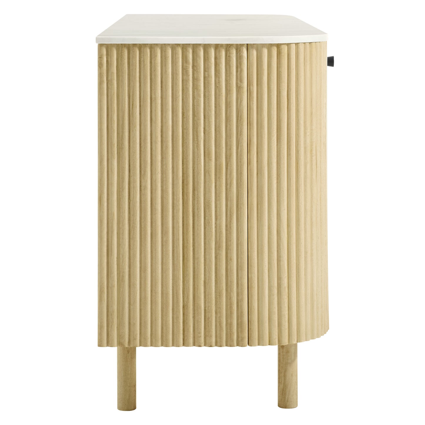 Caldera 60" Curved Solid Wood and Marble Sideboard Storage Cabinet by Modway EEI-7355-NAT