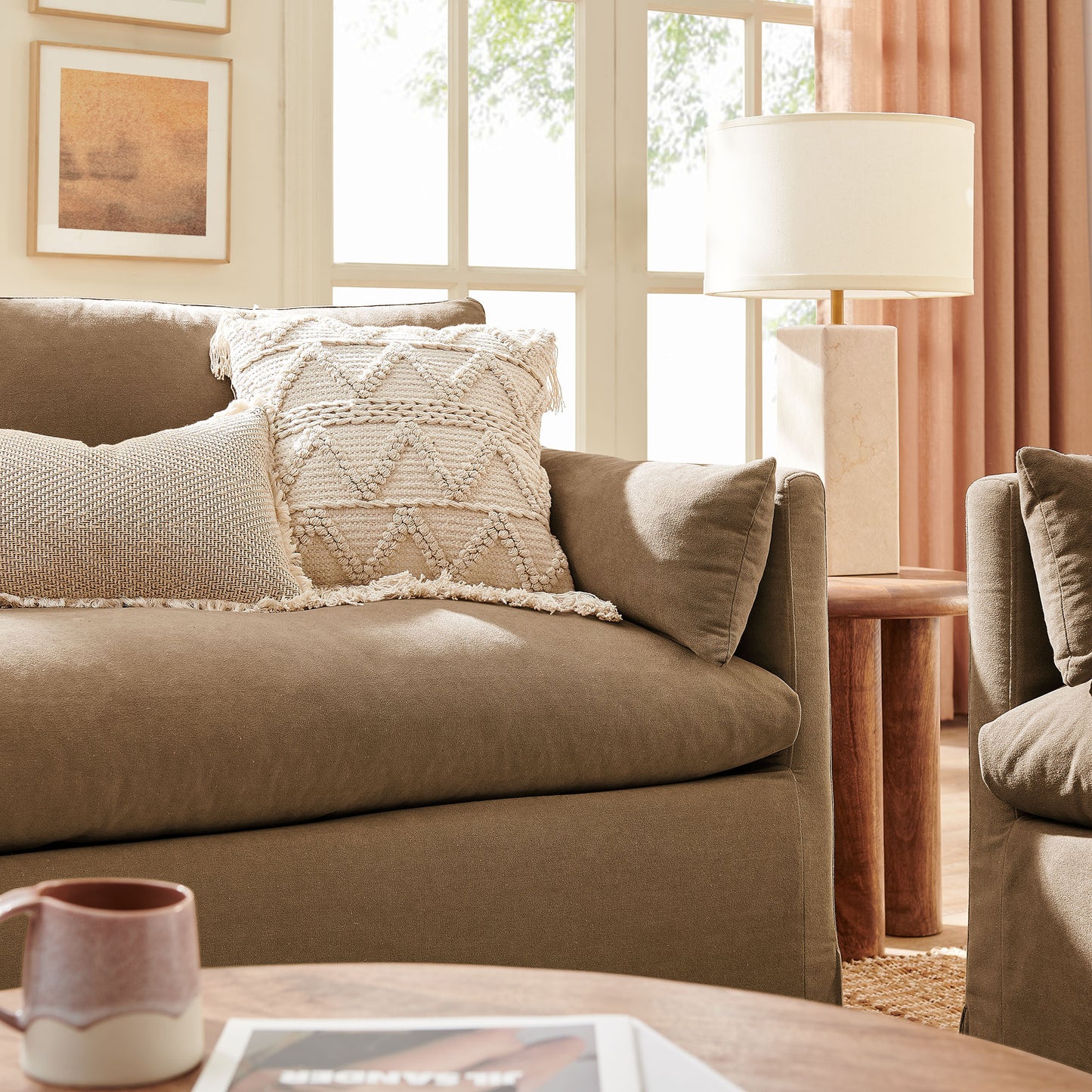 Wellfleet Slipcovered Linen-Blend Loveseat by Modway