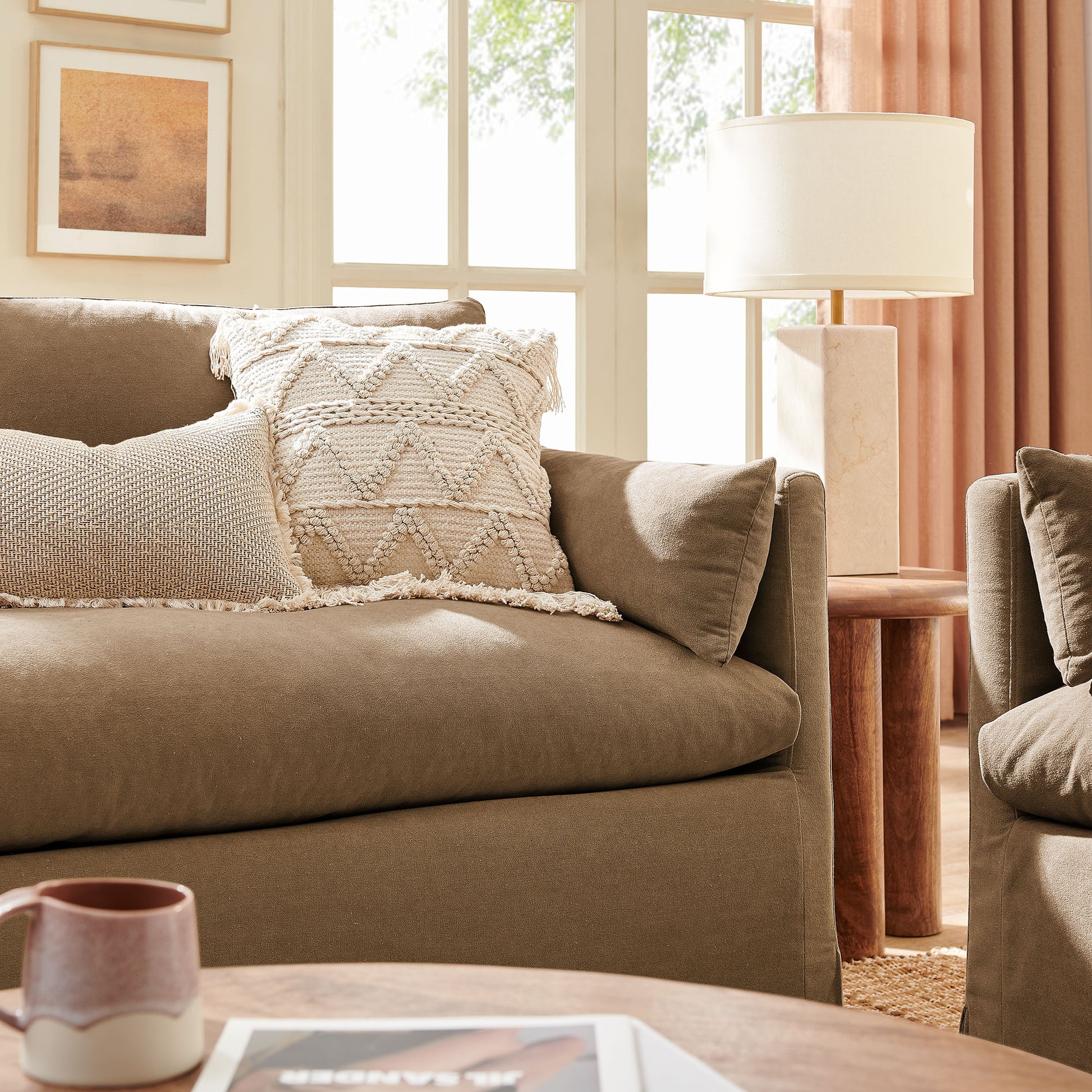 Wellfleet Slipcovered Linen-Blend Loveseat by Modway
