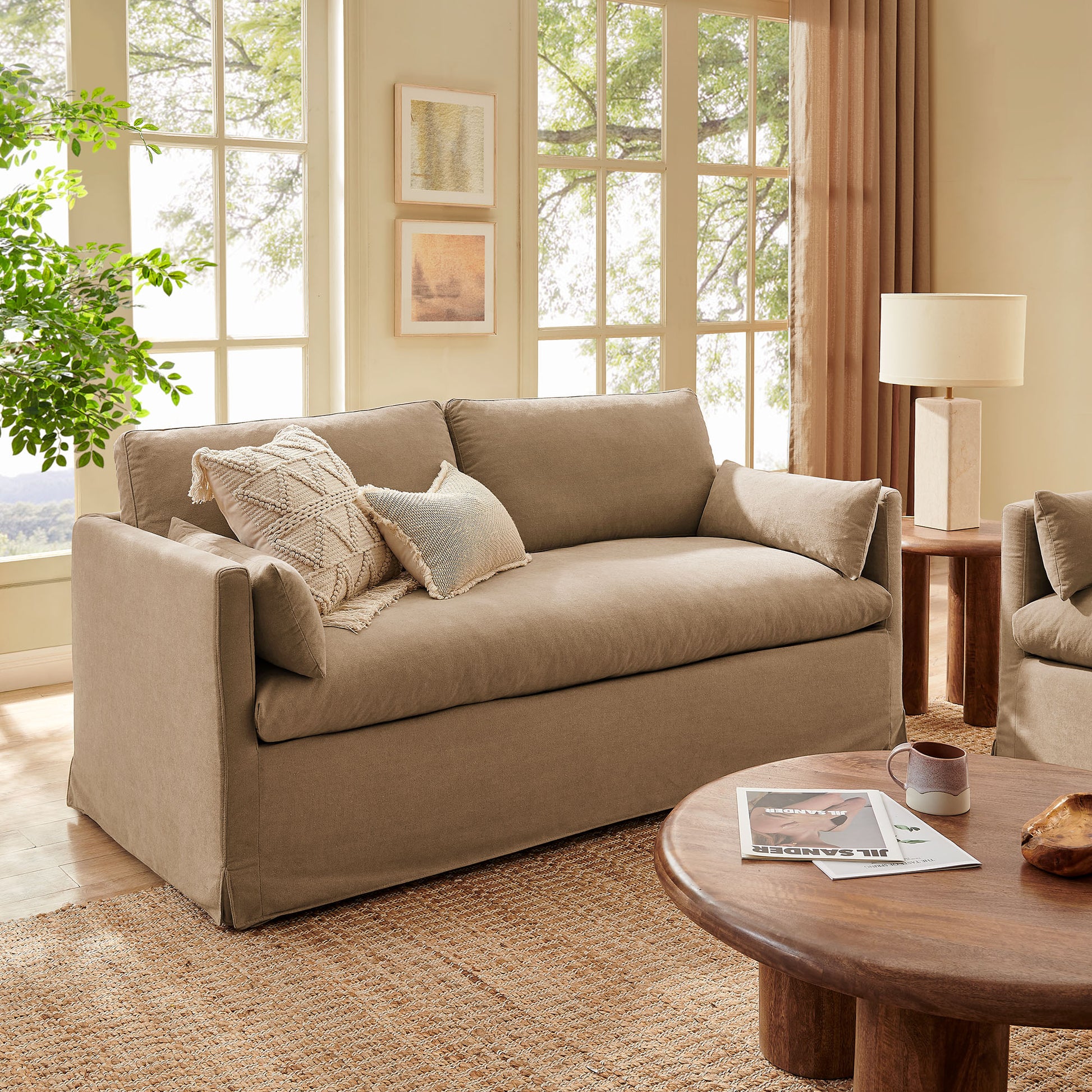 Wellfleet Slipcovered Linen-Blend Loveseat by Modway