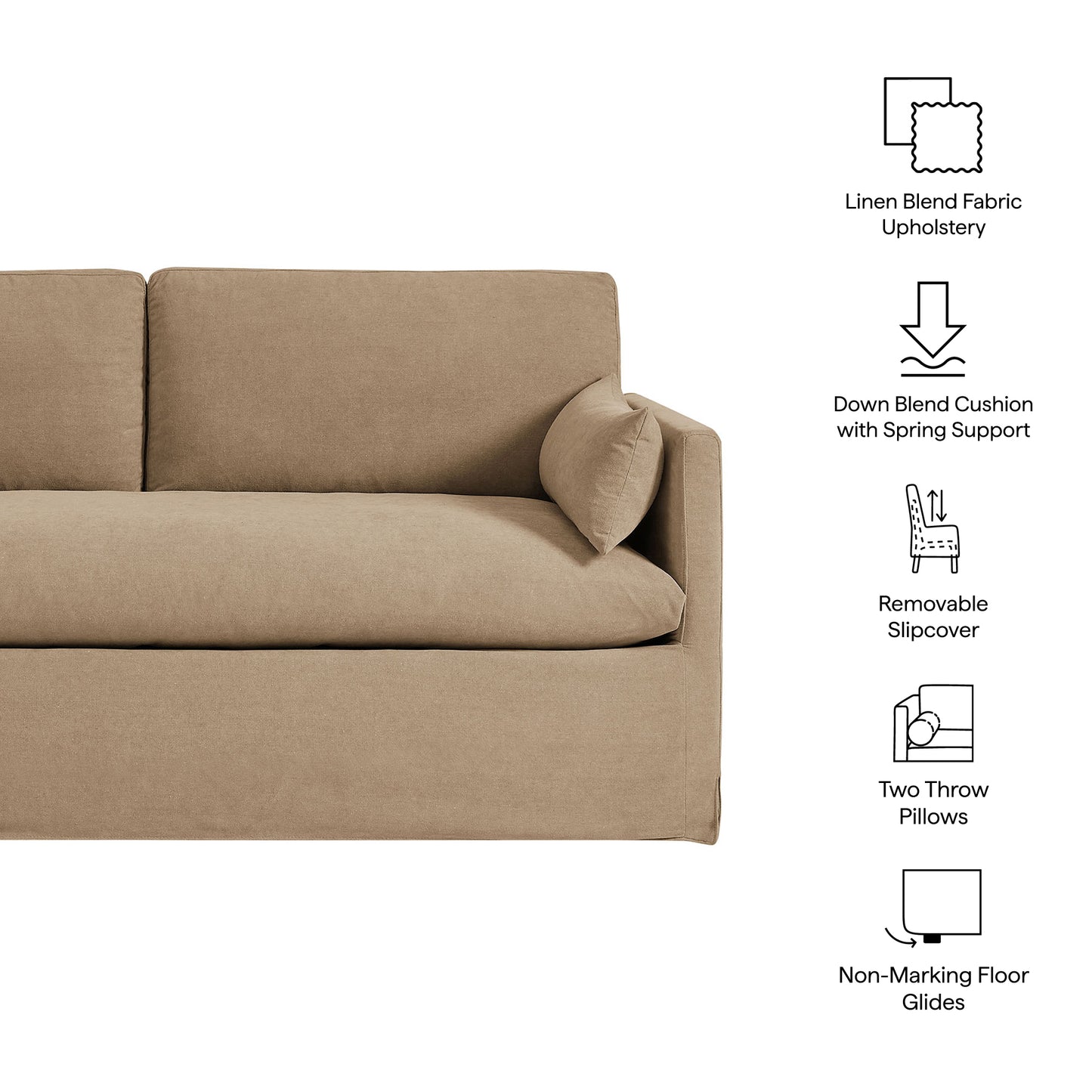 Wellfleet Slipcovered Linen-Blend Loveseat by Modway