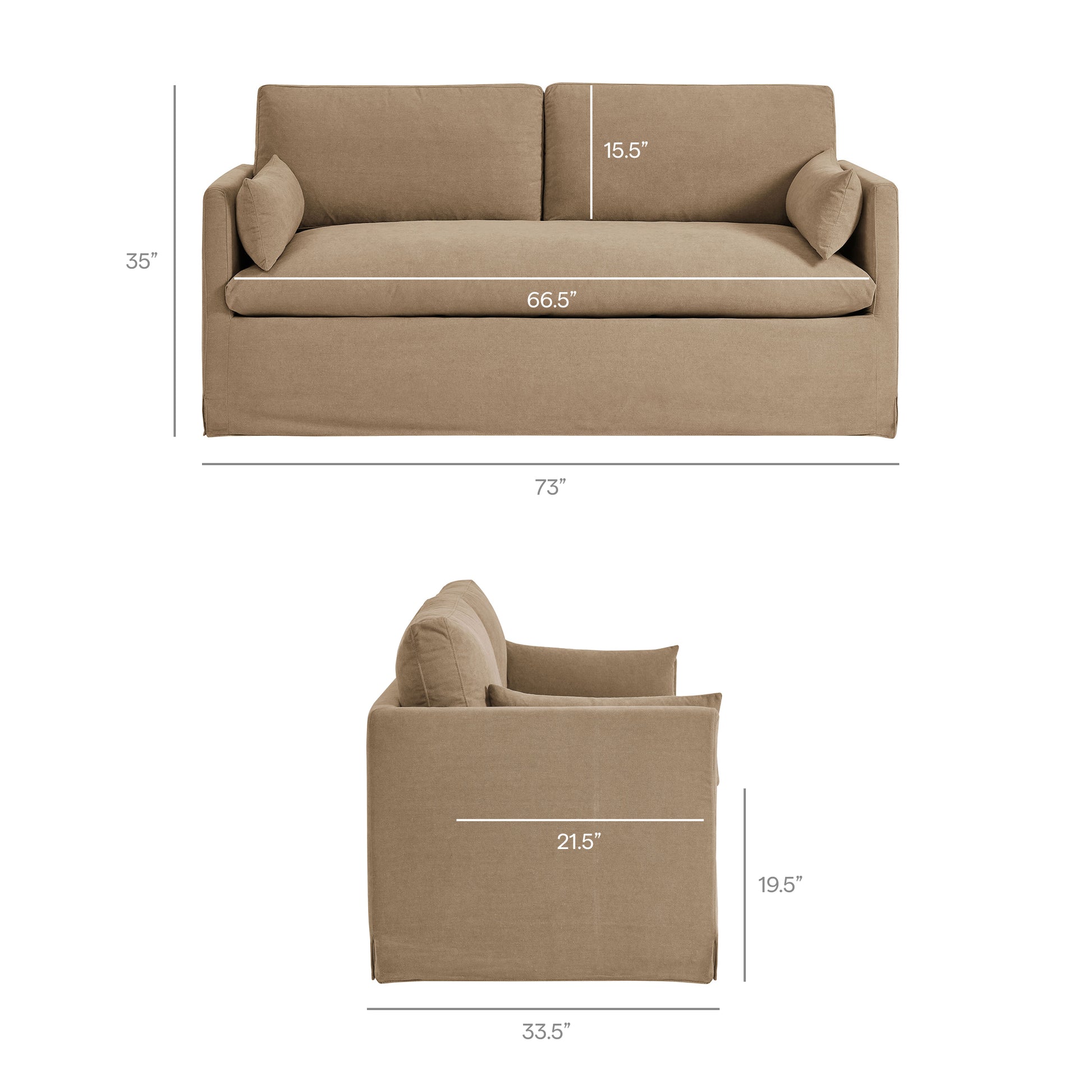 Wellfleet Slipcovered Linen-Blend Loveseat by Modway