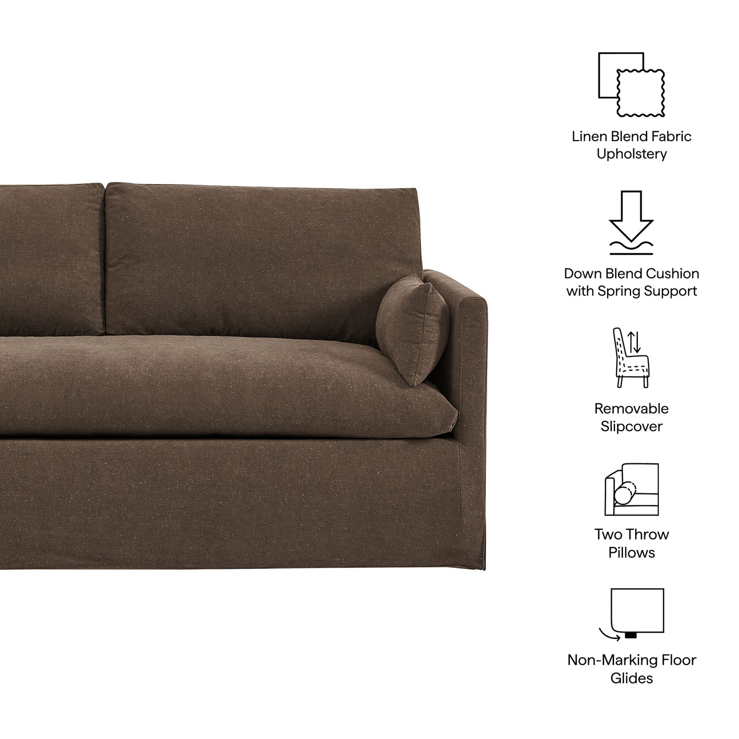Wellfleet Slipcovered Linen-Blend Loveseat by Modway