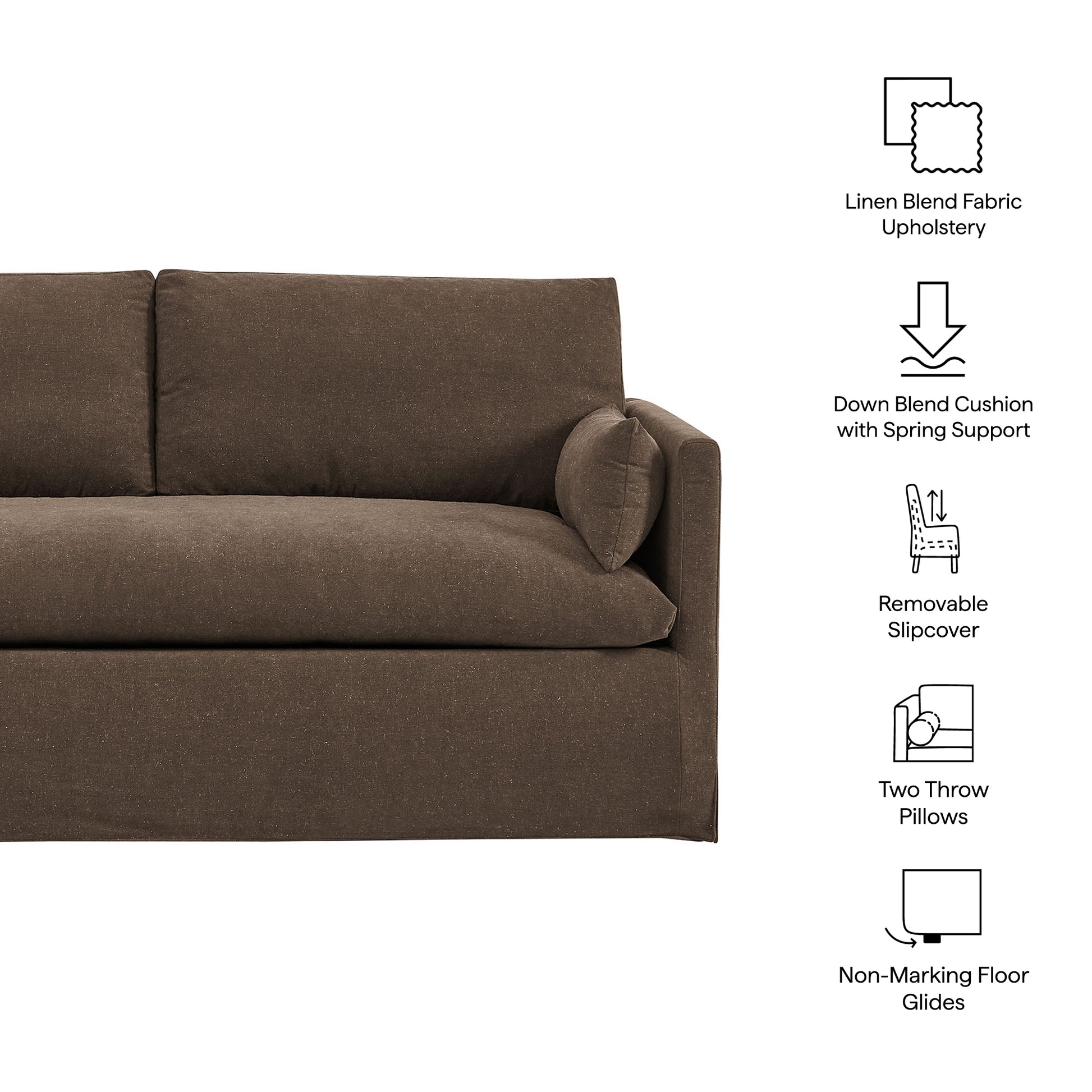 Wellfleet Slipcovered Linen-Blend Loveseat by Modway