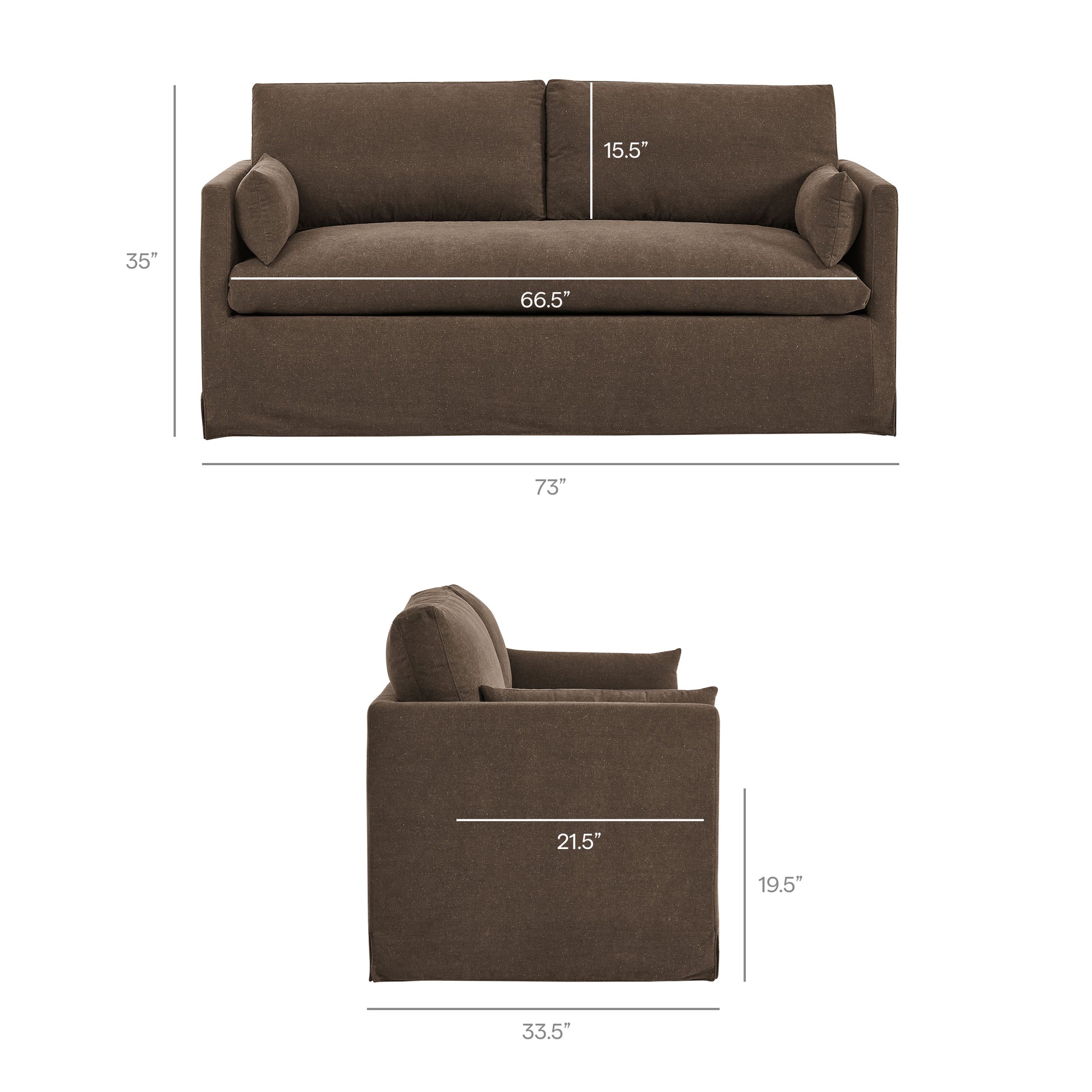 Wellfleet Slipcovered Linen-Blend Loveseat by Modway