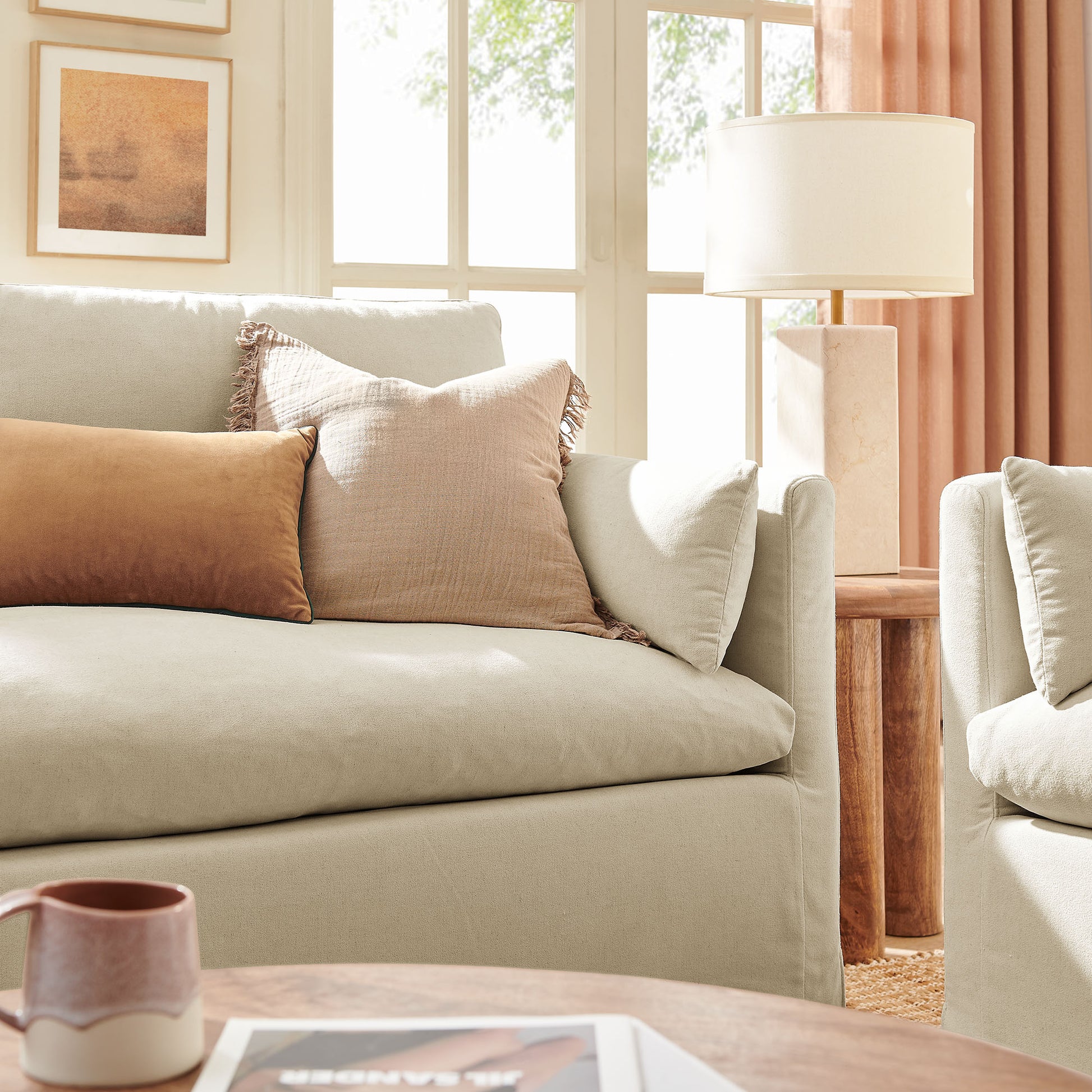 Wellfleet Slipcovered Linen-Blend Loveseat by Modway