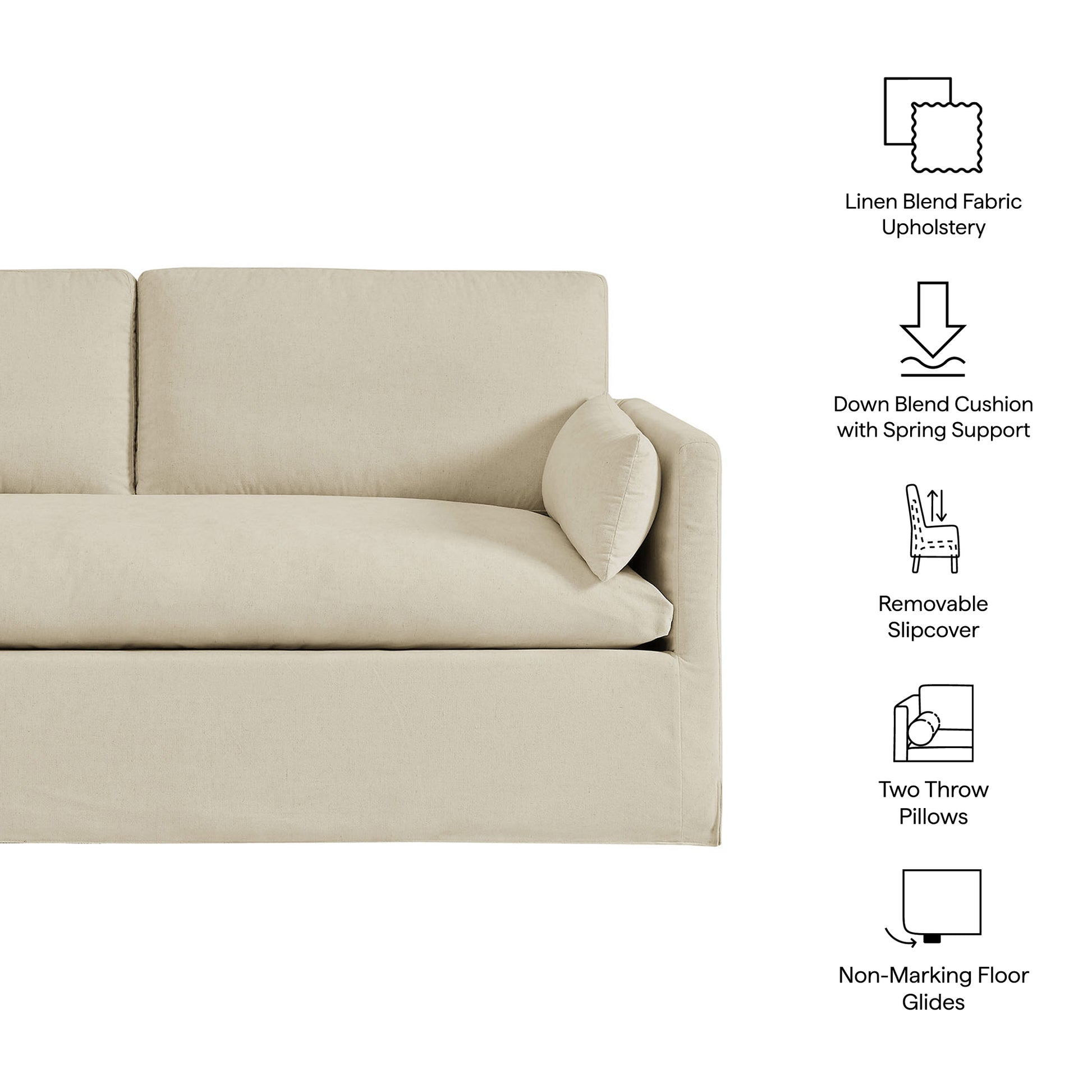 Wellfleet Slipcovered Linen-Blend Loveseat by Modway
