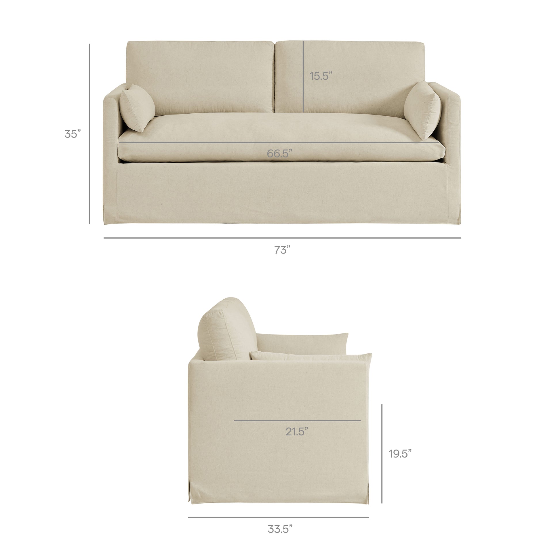 Wellfleet Slipcovered Linen-Blend Loveseat by Modway