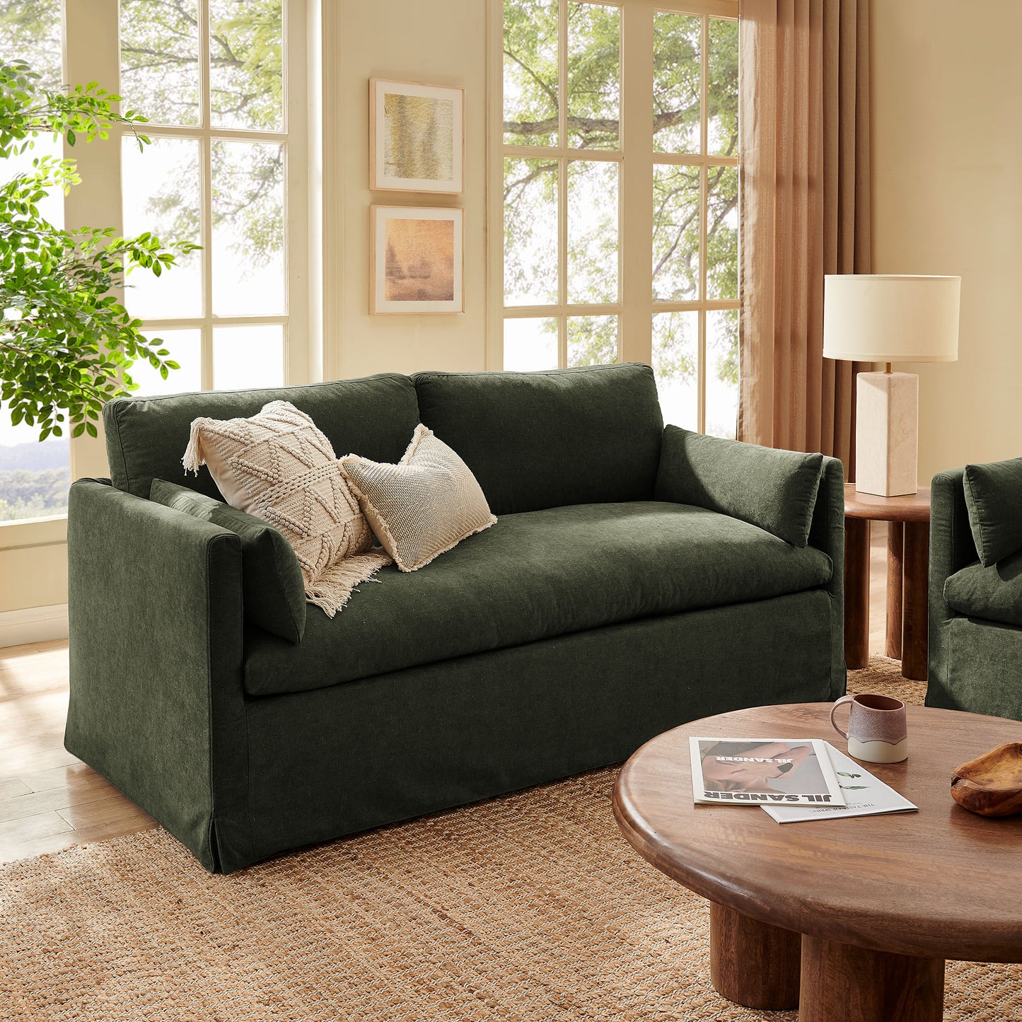 Wellfleet Slipcovered Linen-Blend Loveseat by Modway