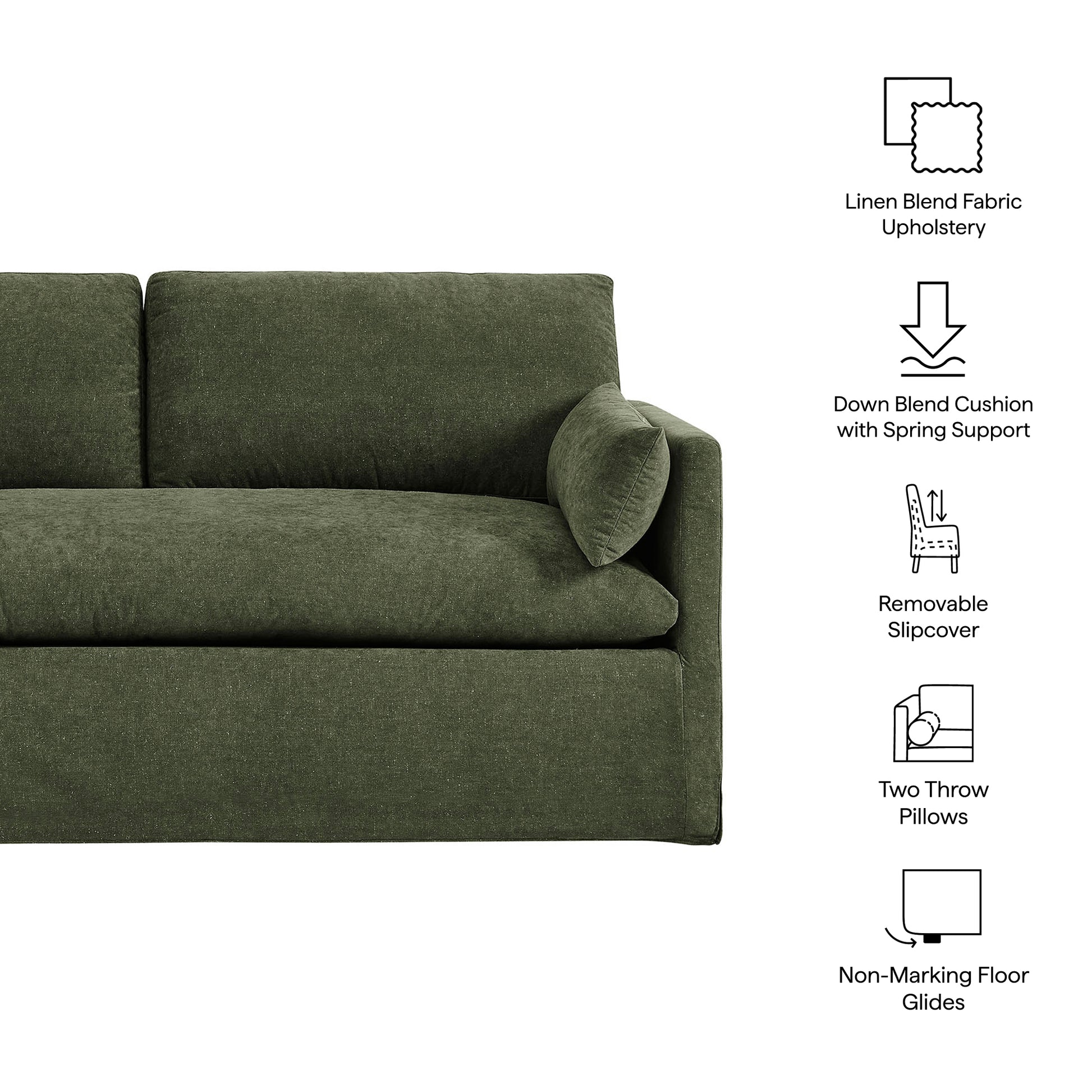Wellfleet Slipcovered Linen-Blend Loveseat by Modway