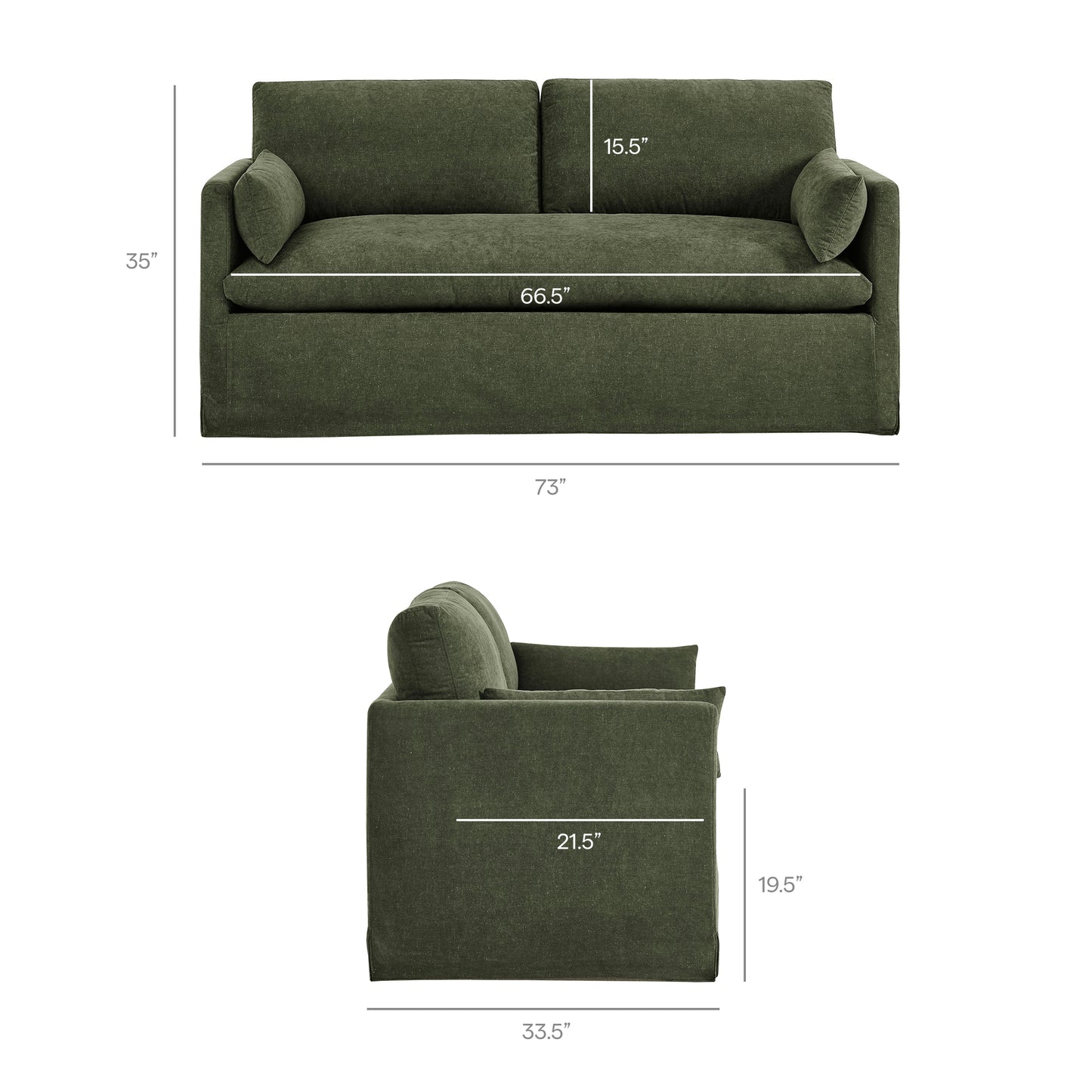 Wellfleet Slipcovered Linen-Blend Loveseat by Modway