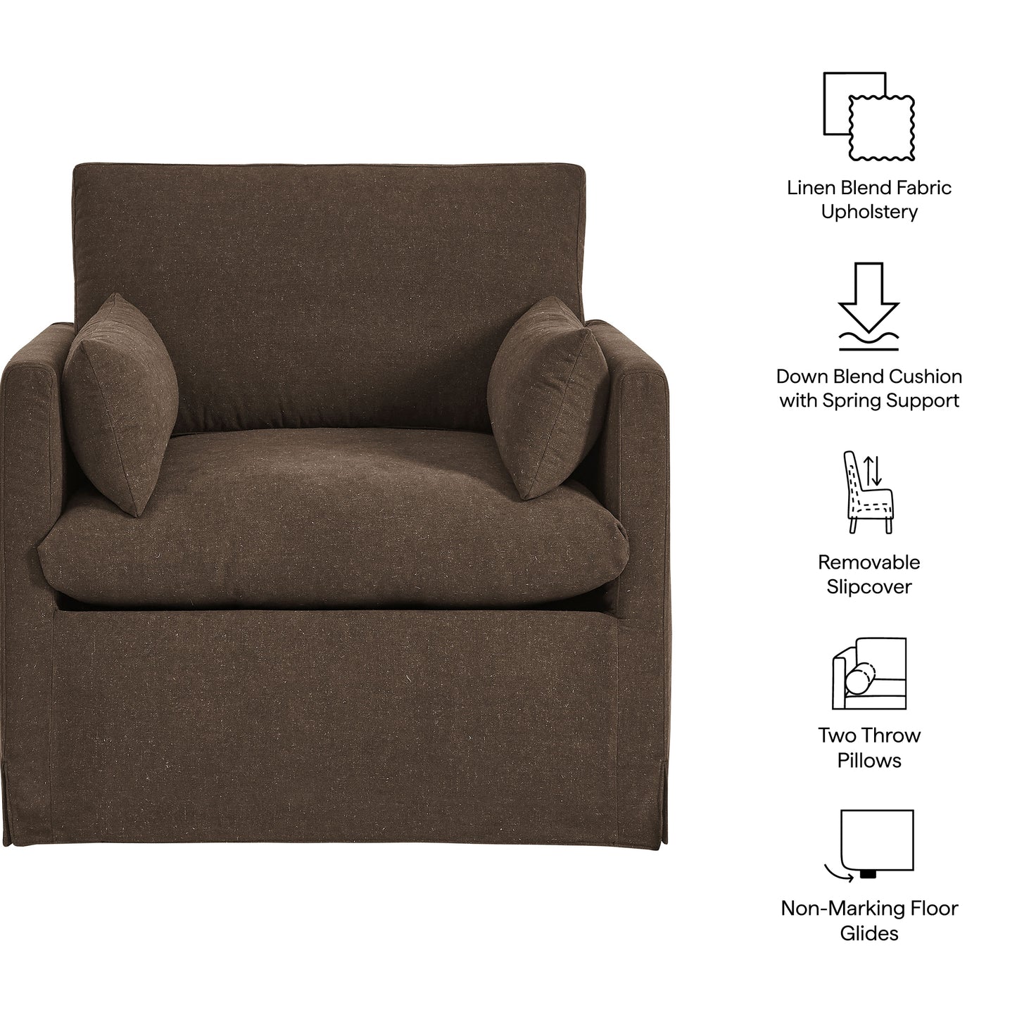 Wellfleet Slipcovered Linen-Blend Armchair by Modway