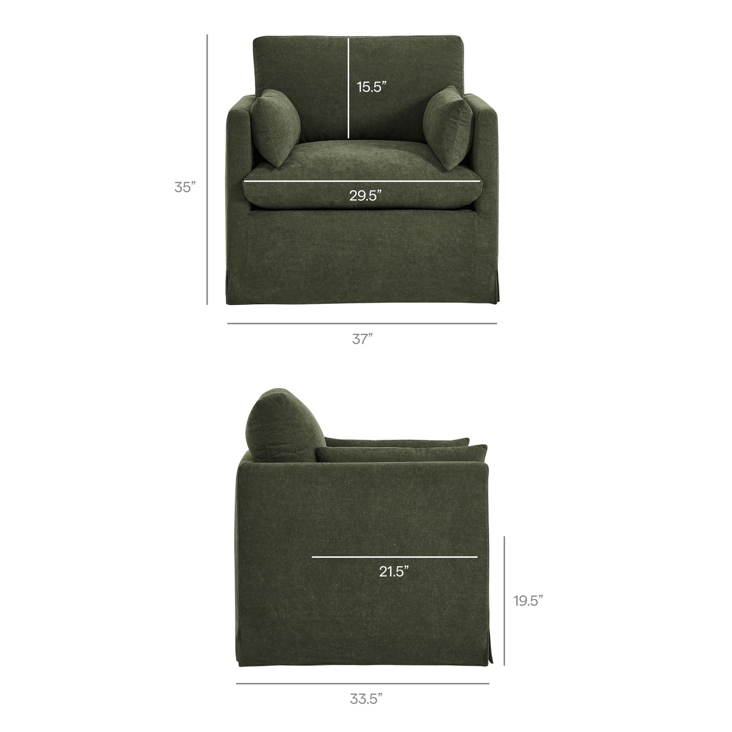 Wellfleet Slipcovered Linen-Blend Armchair by Modway
