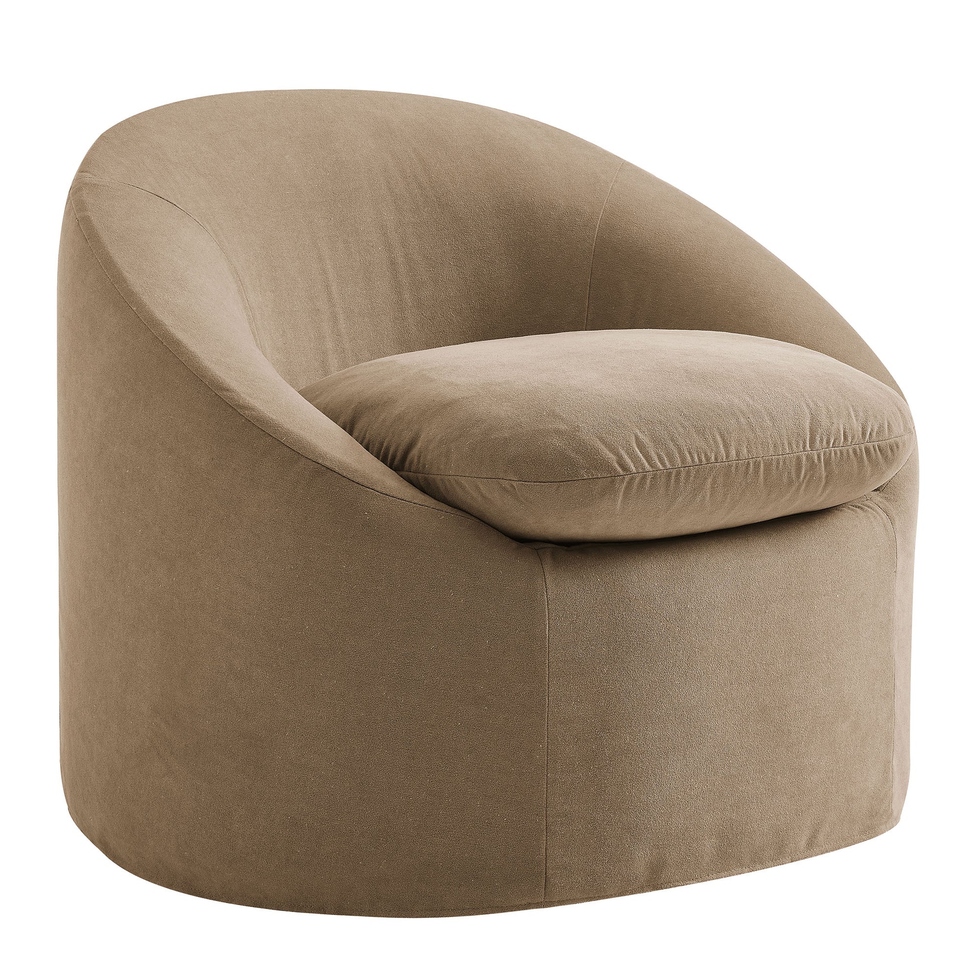 Sadie Slipcovered Linen-Blend Round Accent Chair by Modway