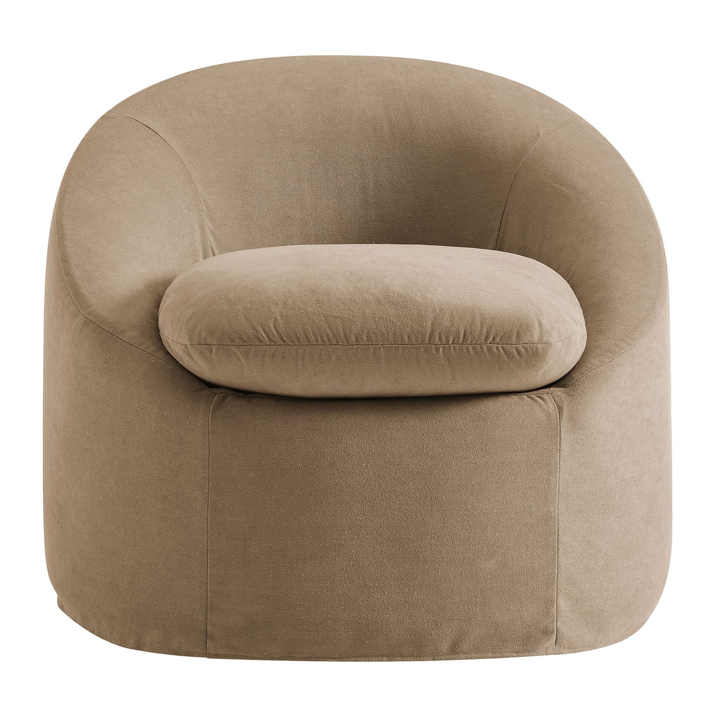 Sadie Slipcovered Linen-Blend Round Accent Chair by Modway