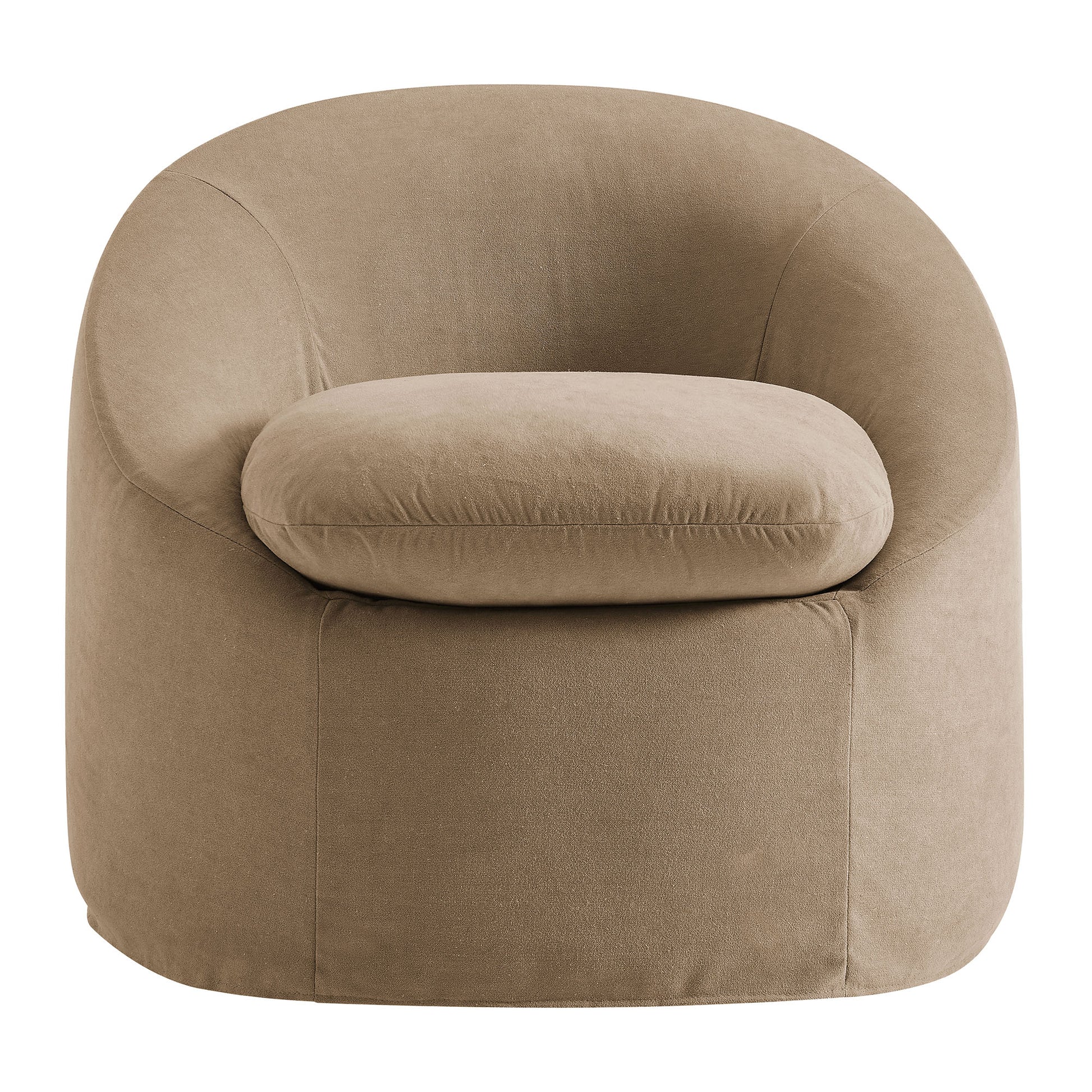 Sadie Slipcovered Linen-Blend Round Accent Chair by Modway