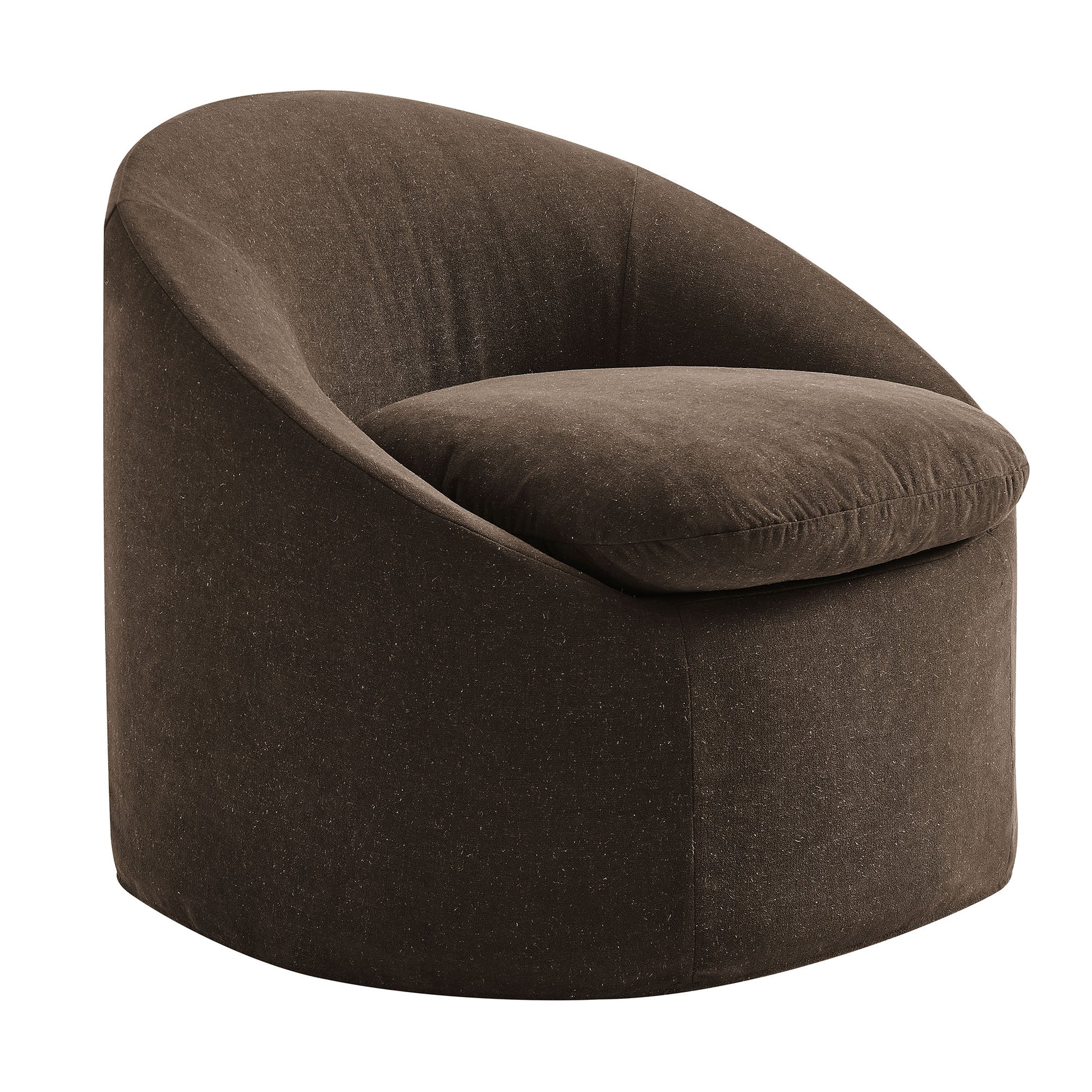 Sadie Slipcovered Linen-Blend Round Accent Chair by Modway