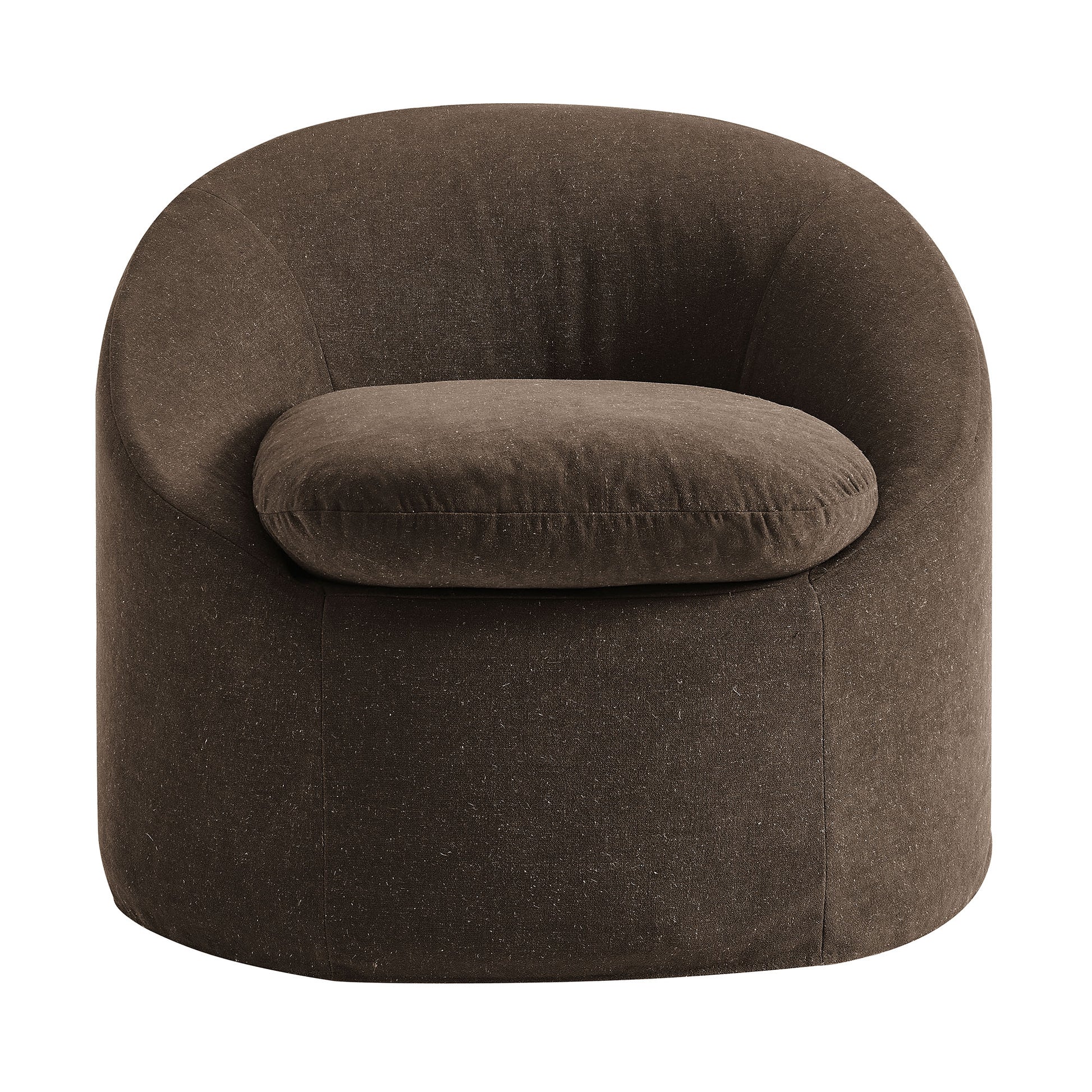 Sadie Slipcovered Linen-Blend Round Accent Chair by Modway