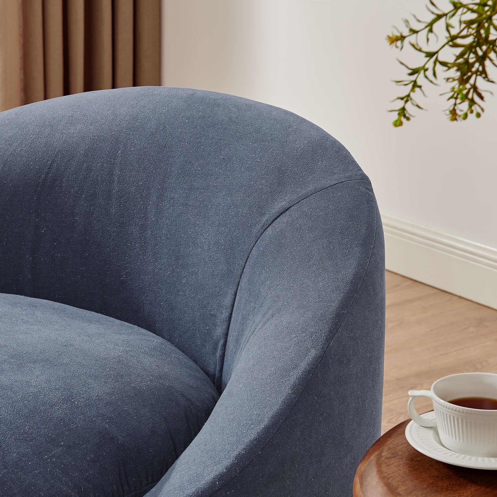 Sadie Slipcovered Linen-Blend Round Accent Chair by Modway