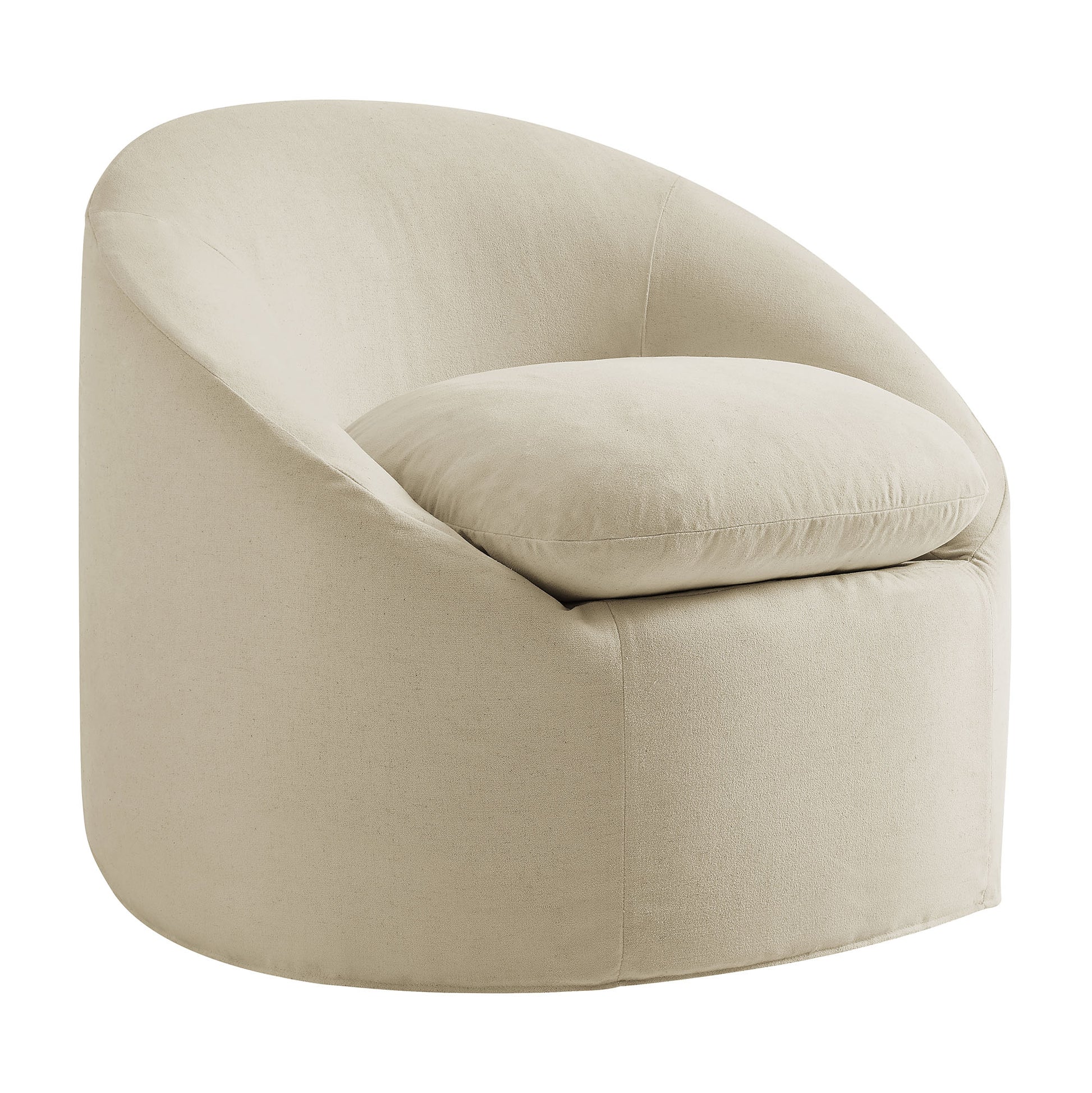 Sadie Slipcovered Linen-Blend Round Accent Chair by Modway