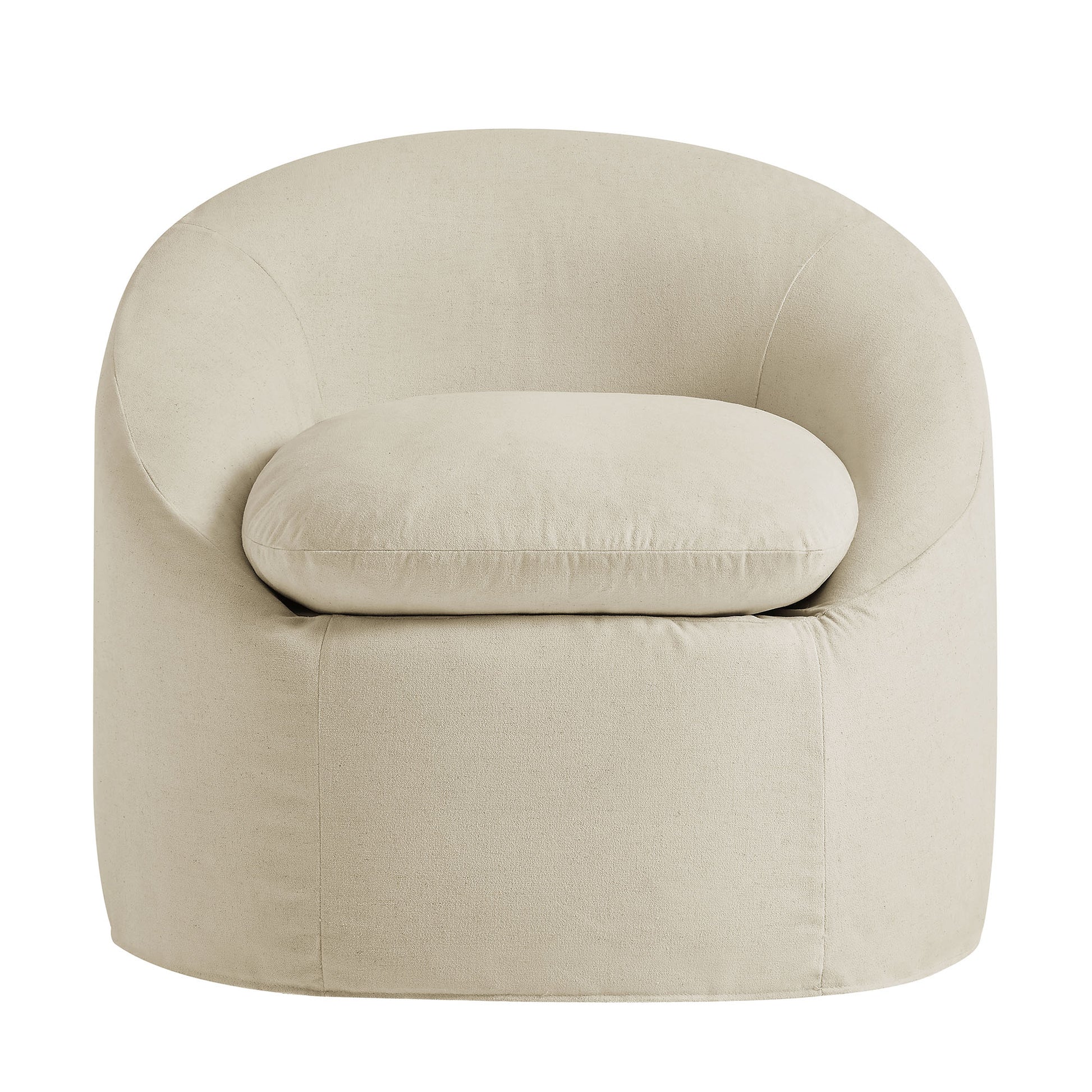 Sadie Slipcovered Linen-Blend Round Accent Chair by Modway