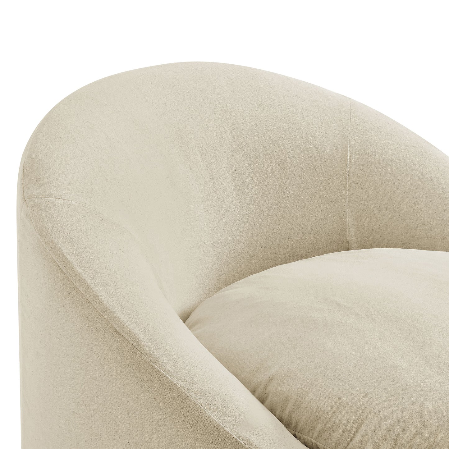 Sadie Slipcovered Linen-Blend Round Accent Chair by Modway