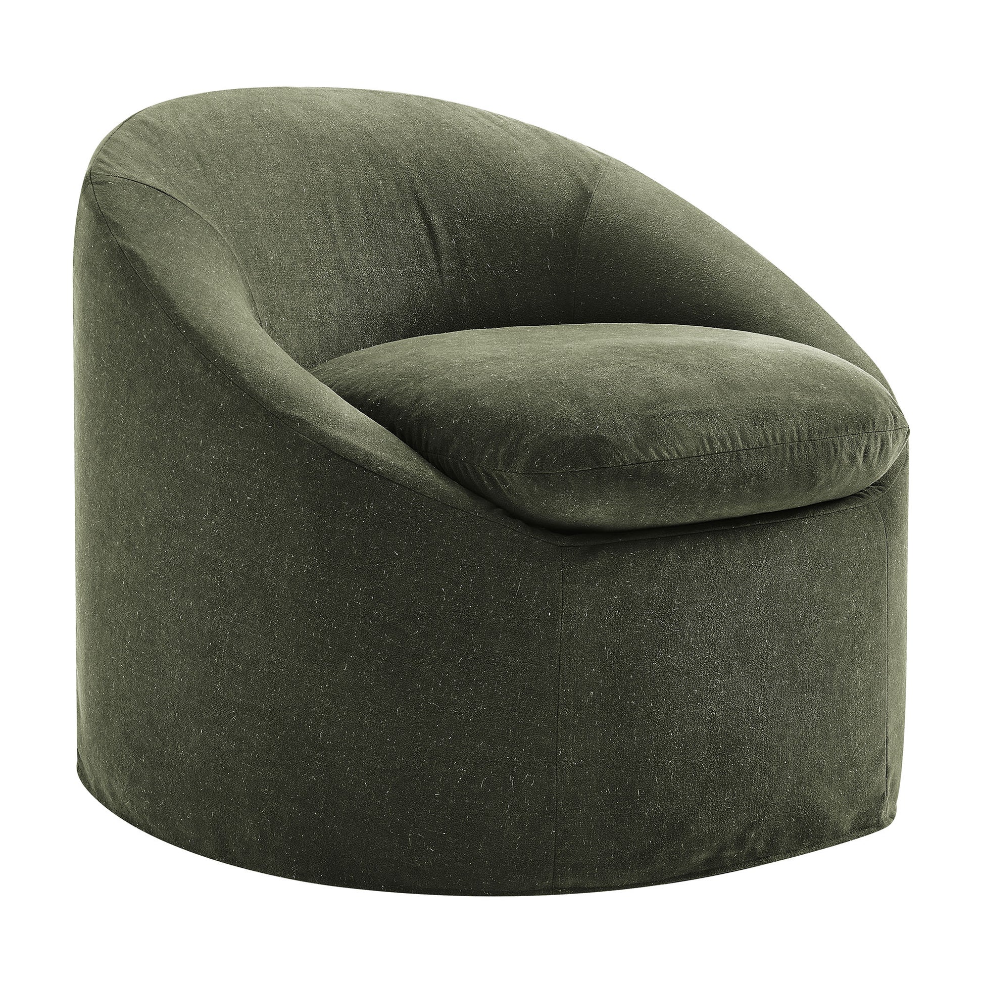 Sadie Slipcovered Linen-Blend Round Accent Chair by Modway