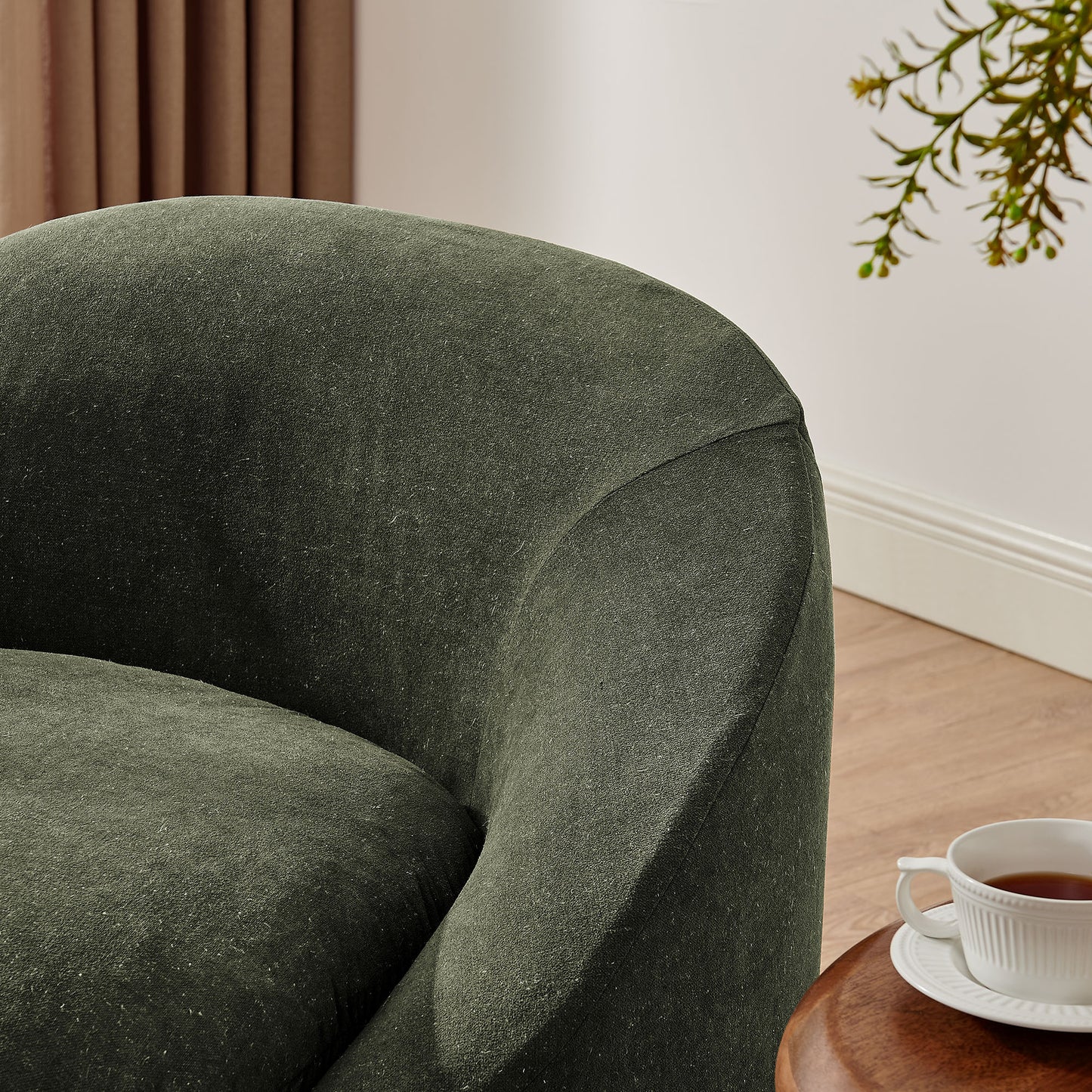 Sadie Slipcovered Linen-Blend Round Accent Chair by Modway