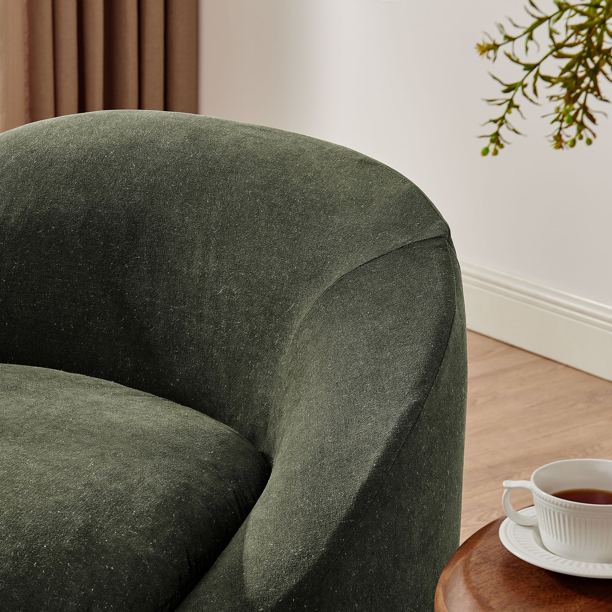 Sadie Slipcovered Linen-Blend Round Accent Chair by Modway