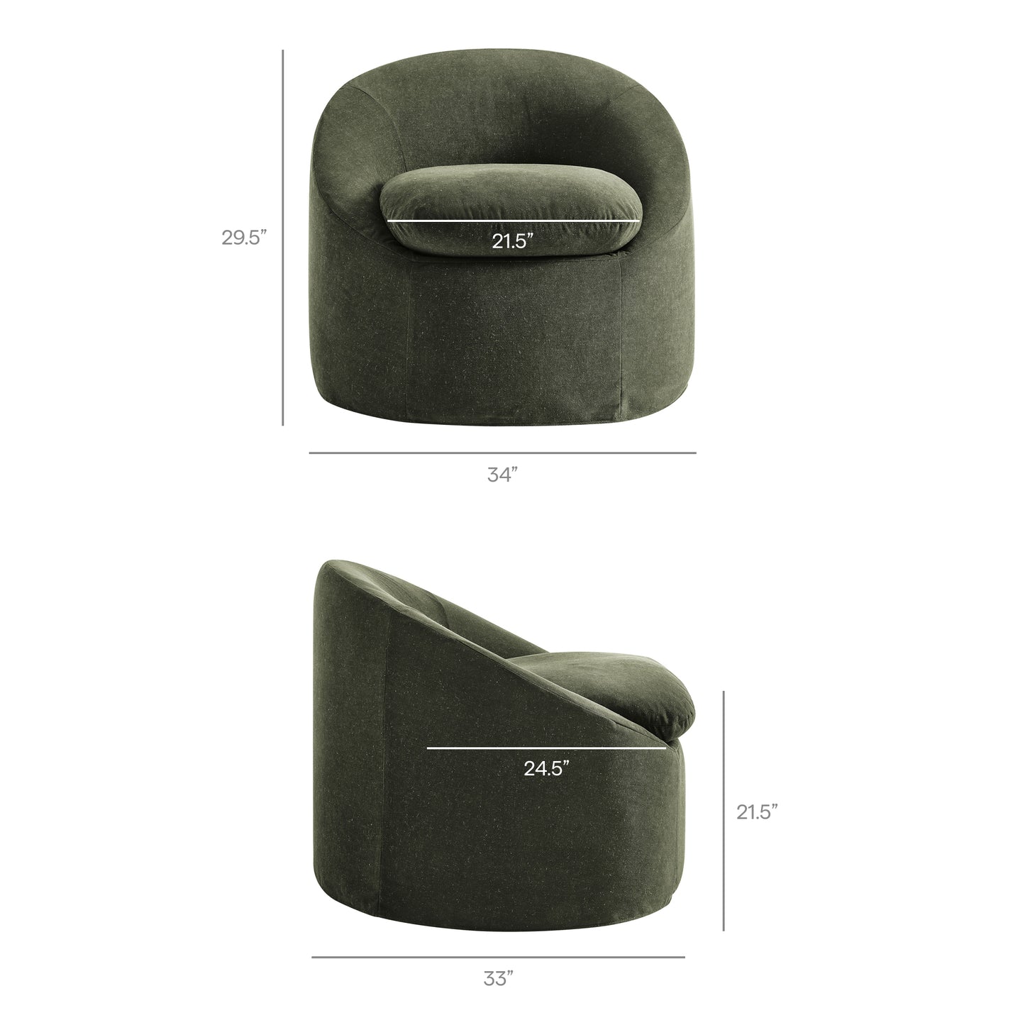 Sadie Slipcovered Linen-Blend Round Accent Chair by Modway