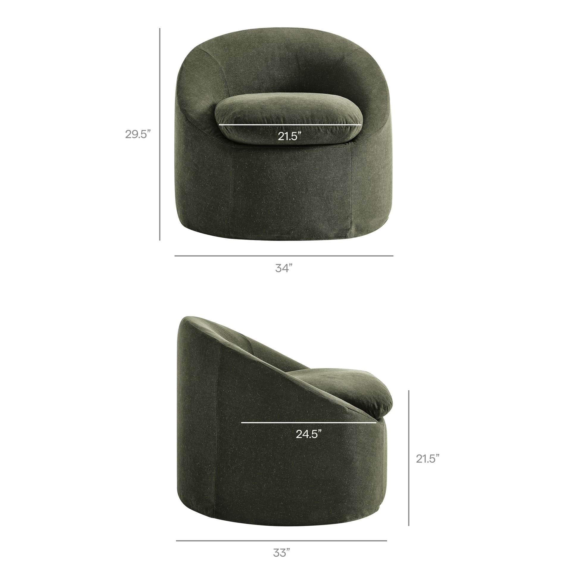 Sadie Slipcovered Linen-Blend Round Accent Chair by Modway