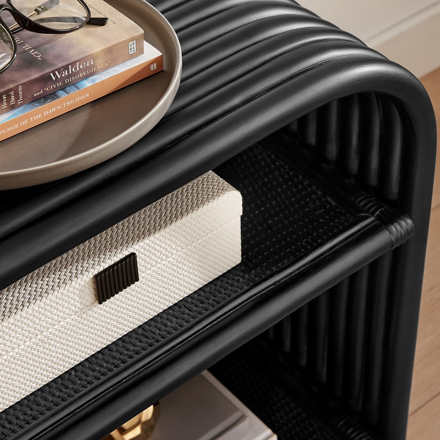 Eve Curved Rattan Side Table by Modway EEI-7361 - Stylish Accent Table for Living Spaces