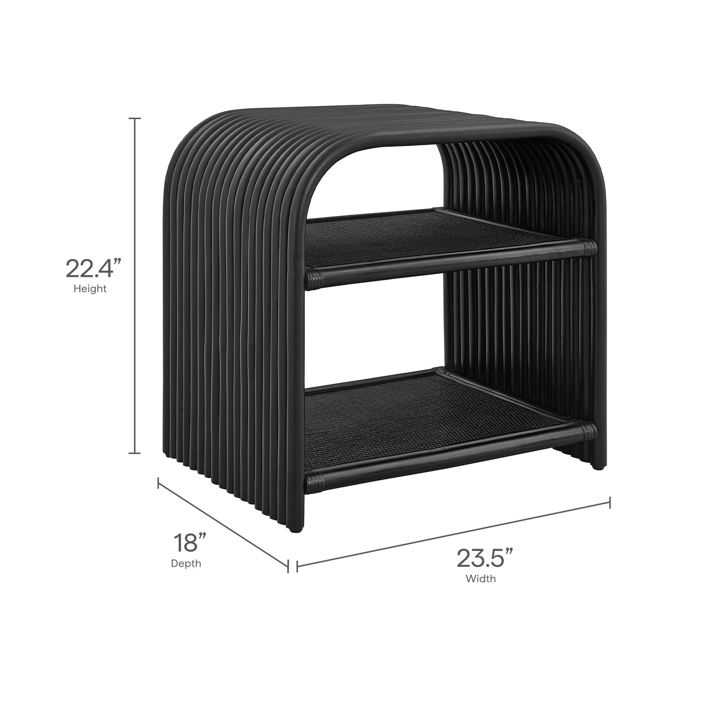 Eve Curved Rattan Side Table by Modway EEI-7361 - Stylish Accent Table for Living Spaces
