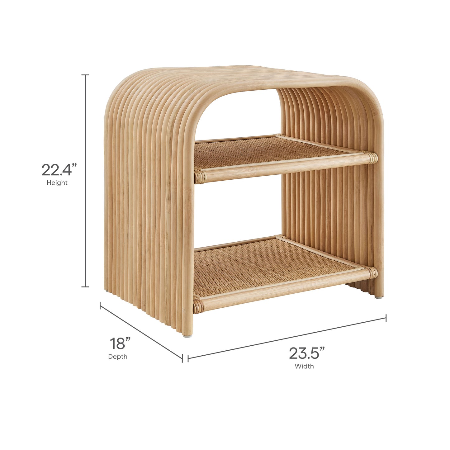 Eve Curved Rattan Side Table by Modway EEI-7361 - Stylish Accent Table for Living Spaces