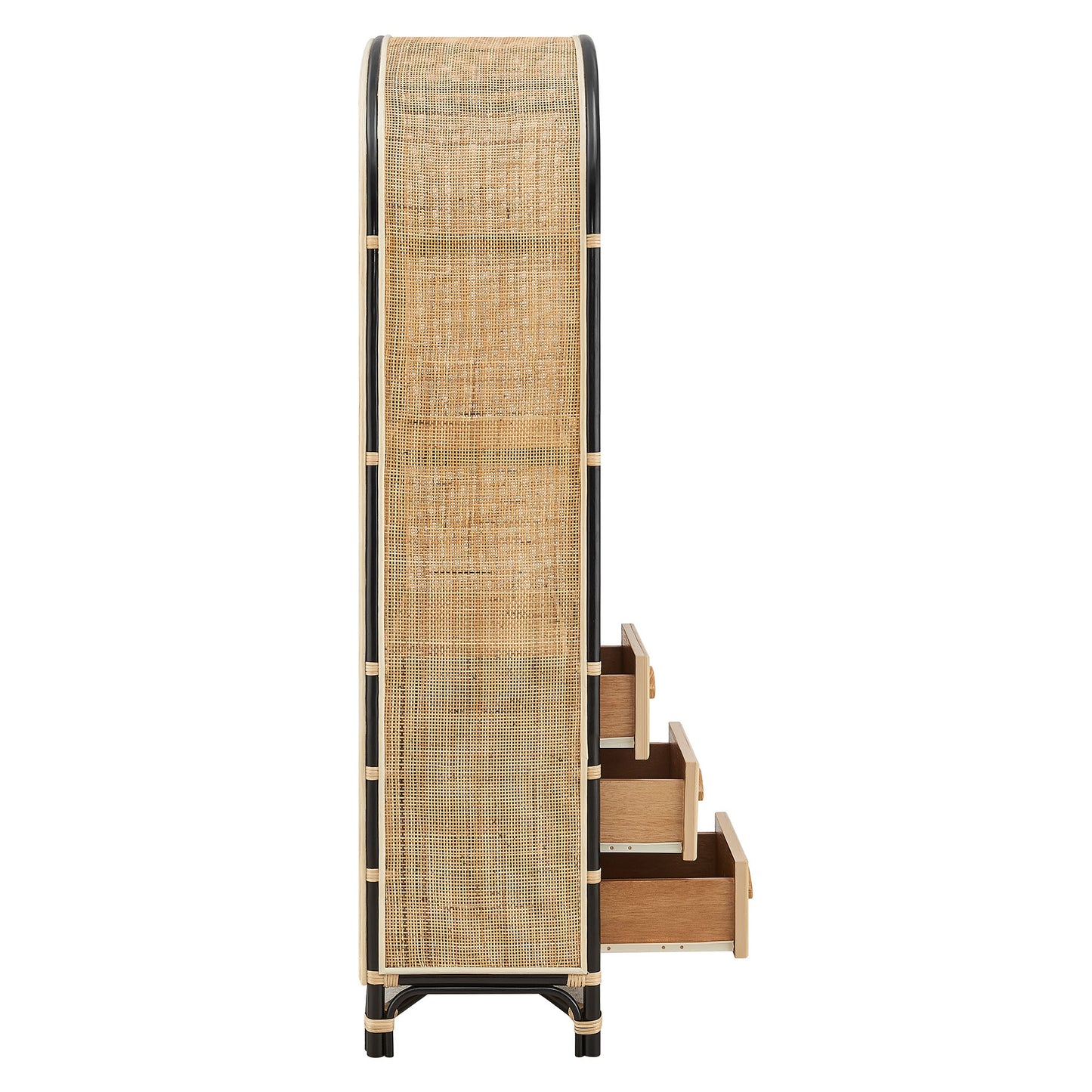 Jane 71 Inch Tall Arched Natural Rattan Bookshelf by Modway EEI-7362 Floor Shelf