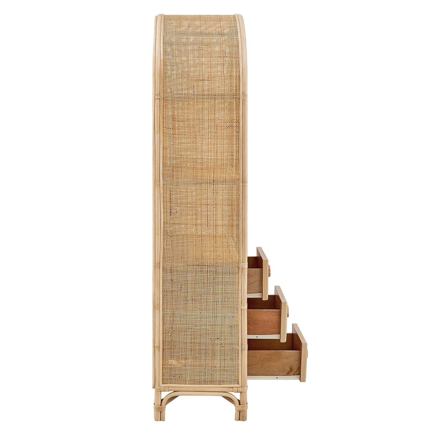 Jane 71 Inch Tall Arched Natural Rattan Bookshelf by Modway EEI-7362 Floor Shelf