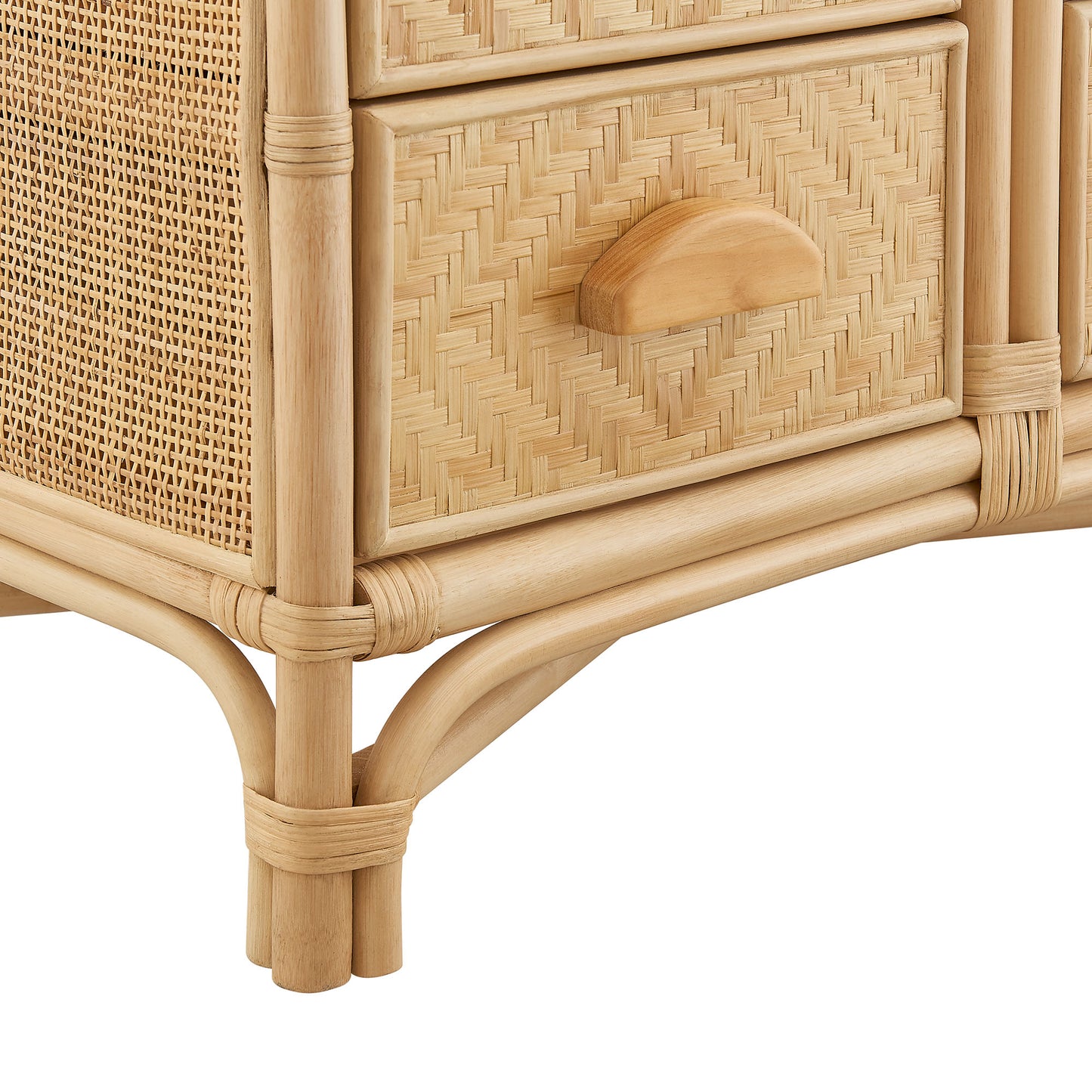Jane 71 Inch Tall Arched Natural Rattan Bookshelf by Modway EEI-7362 Floor Shelf