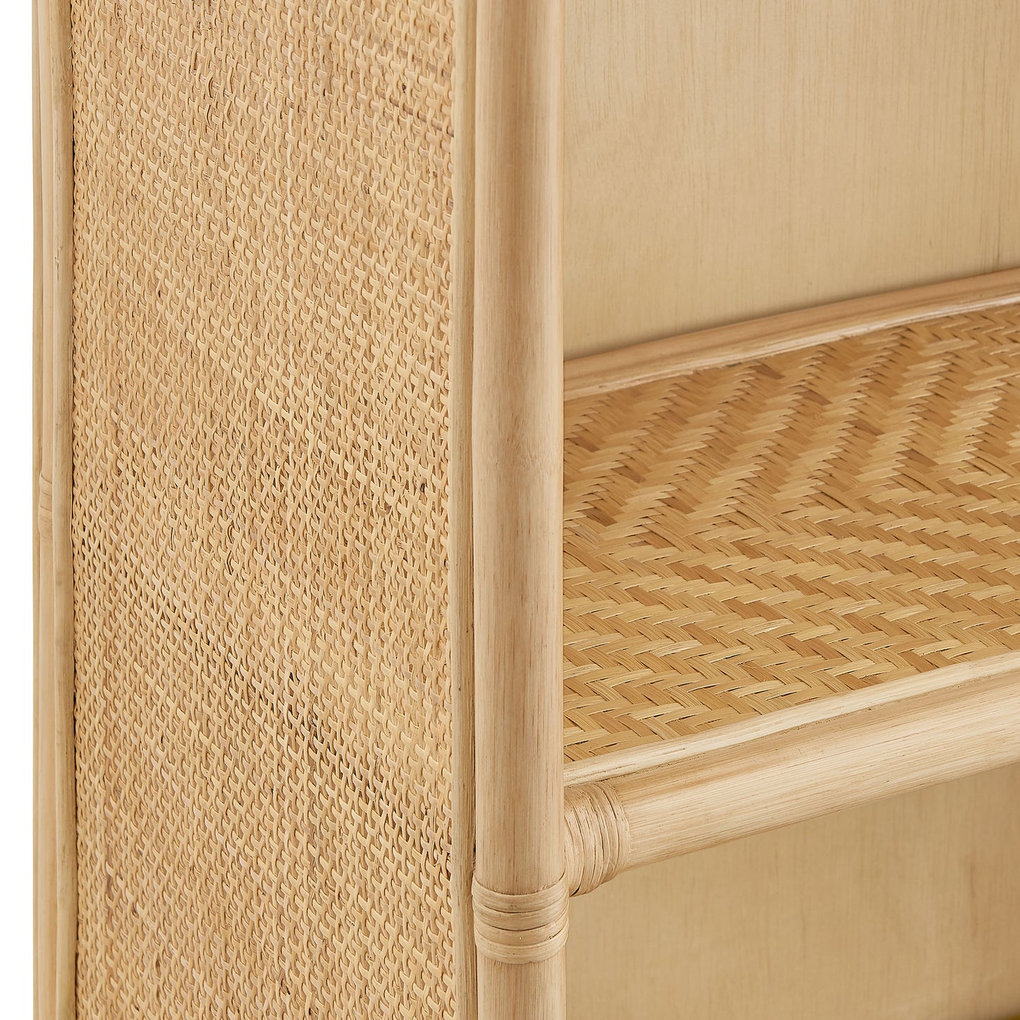Jane 71 Inch Tall Arched Natural Rattan Bookshelf by Modway EEI-7362 Floor Shelf