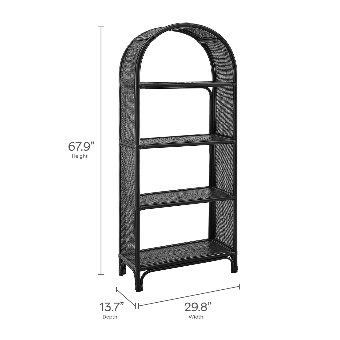 Celeste Arched Rattan Bookshelf by Modway — Decorative Storage and Display Shelf