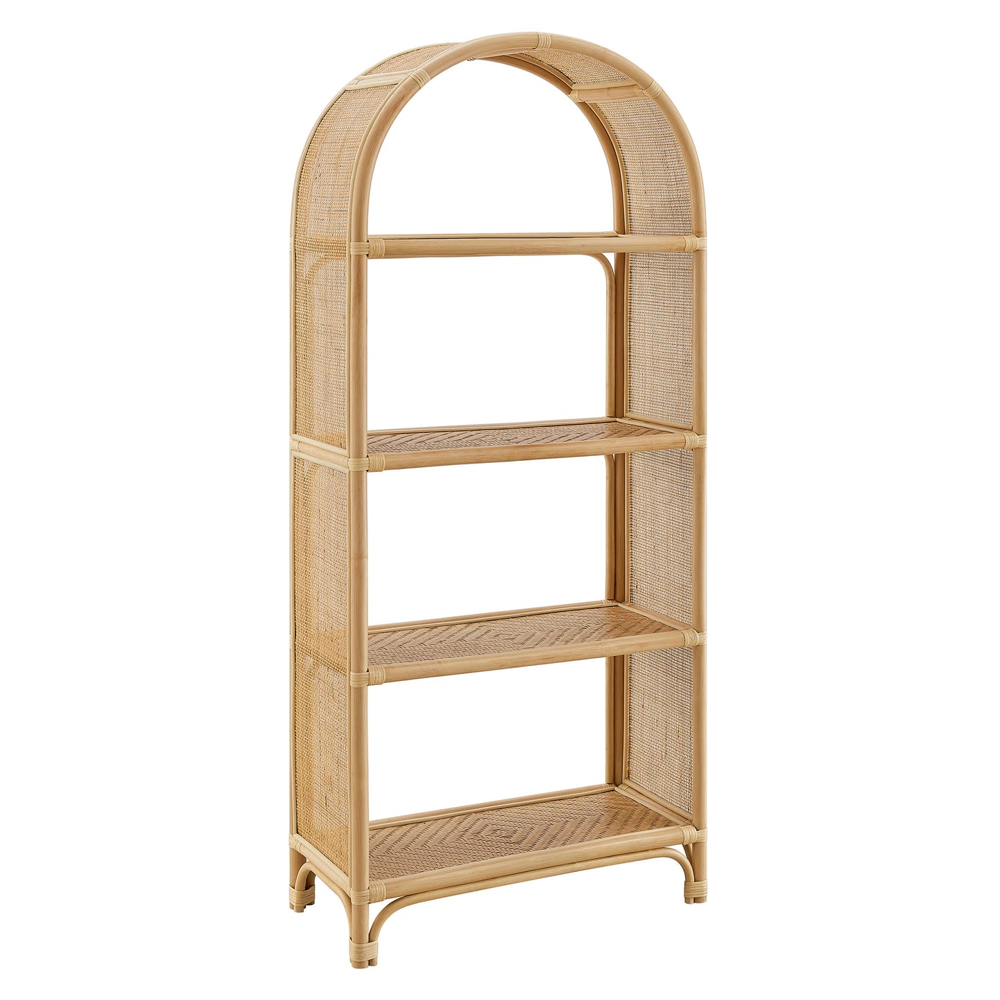 Celeste Arched Rattan Bookshelf by Modway — Decorative Storage and Display Shelf