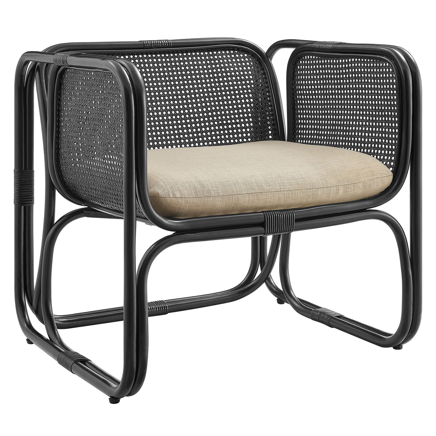 Ellis Rattan Accent Armchair by Modway EEI-7365 Mid-Century Modern Accent Chair