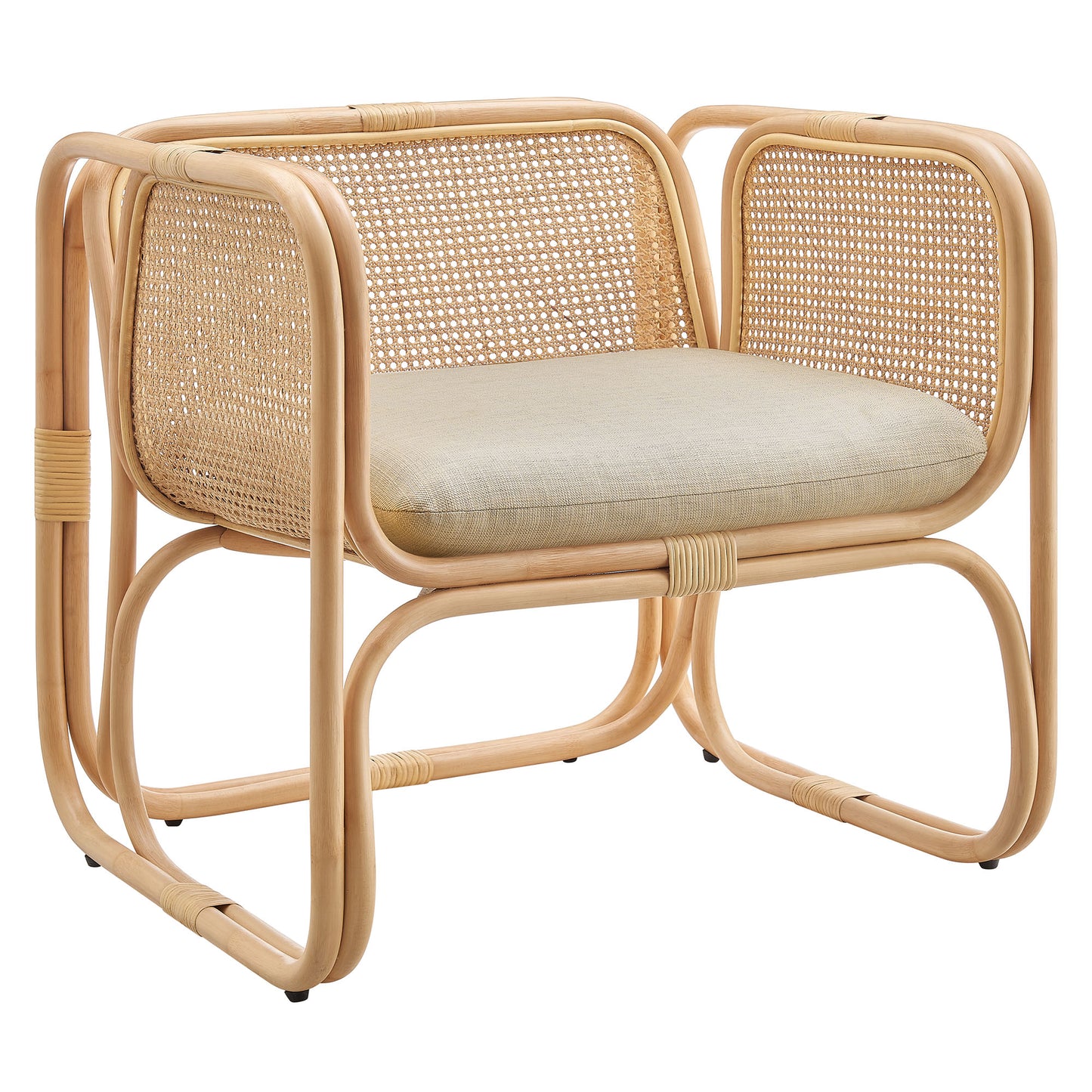 Ellis Rattan Accent Armchair by Modway EEI-7365 Mid-Century Modern Accent Chair