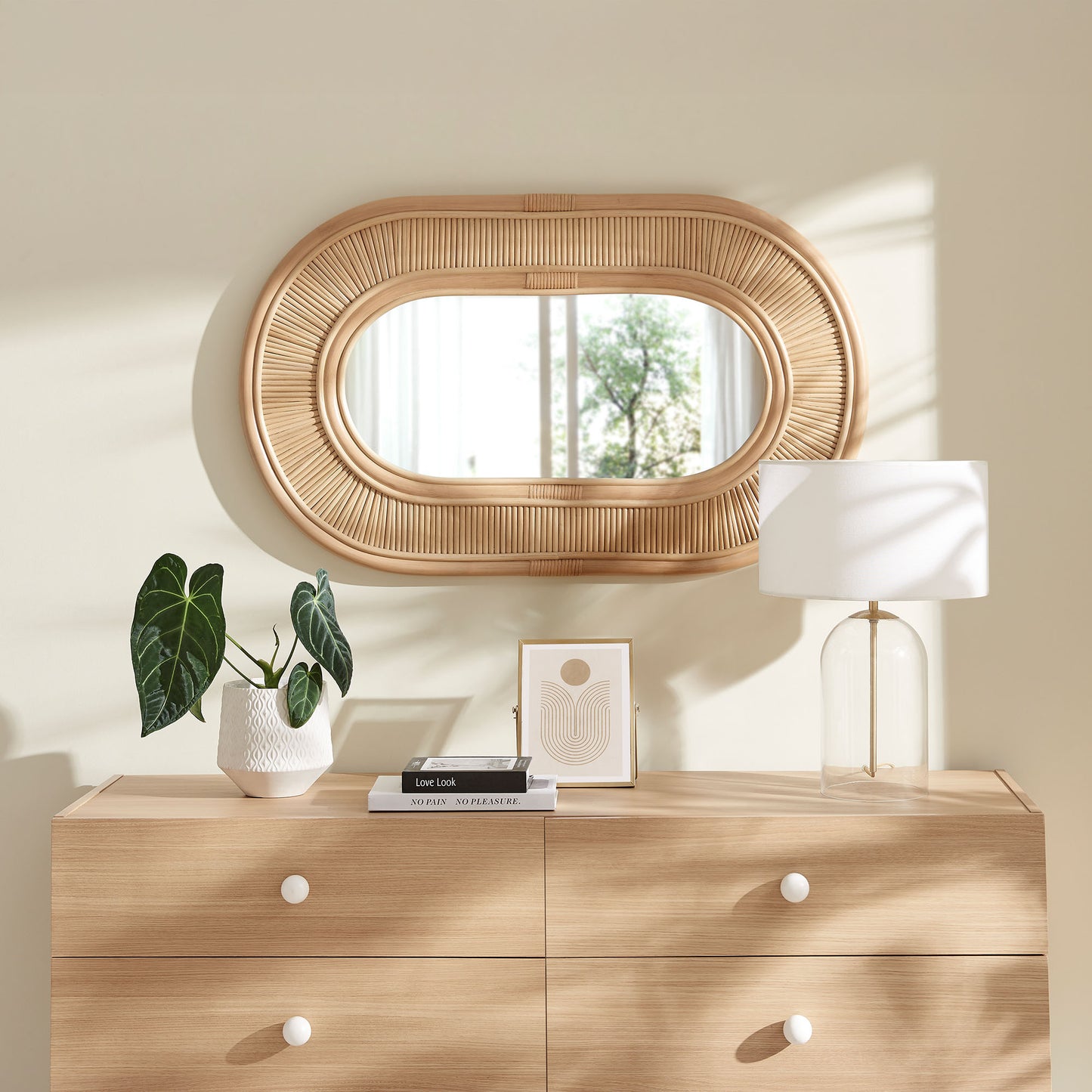 Sovana Oval Rattan Wall Mirror
