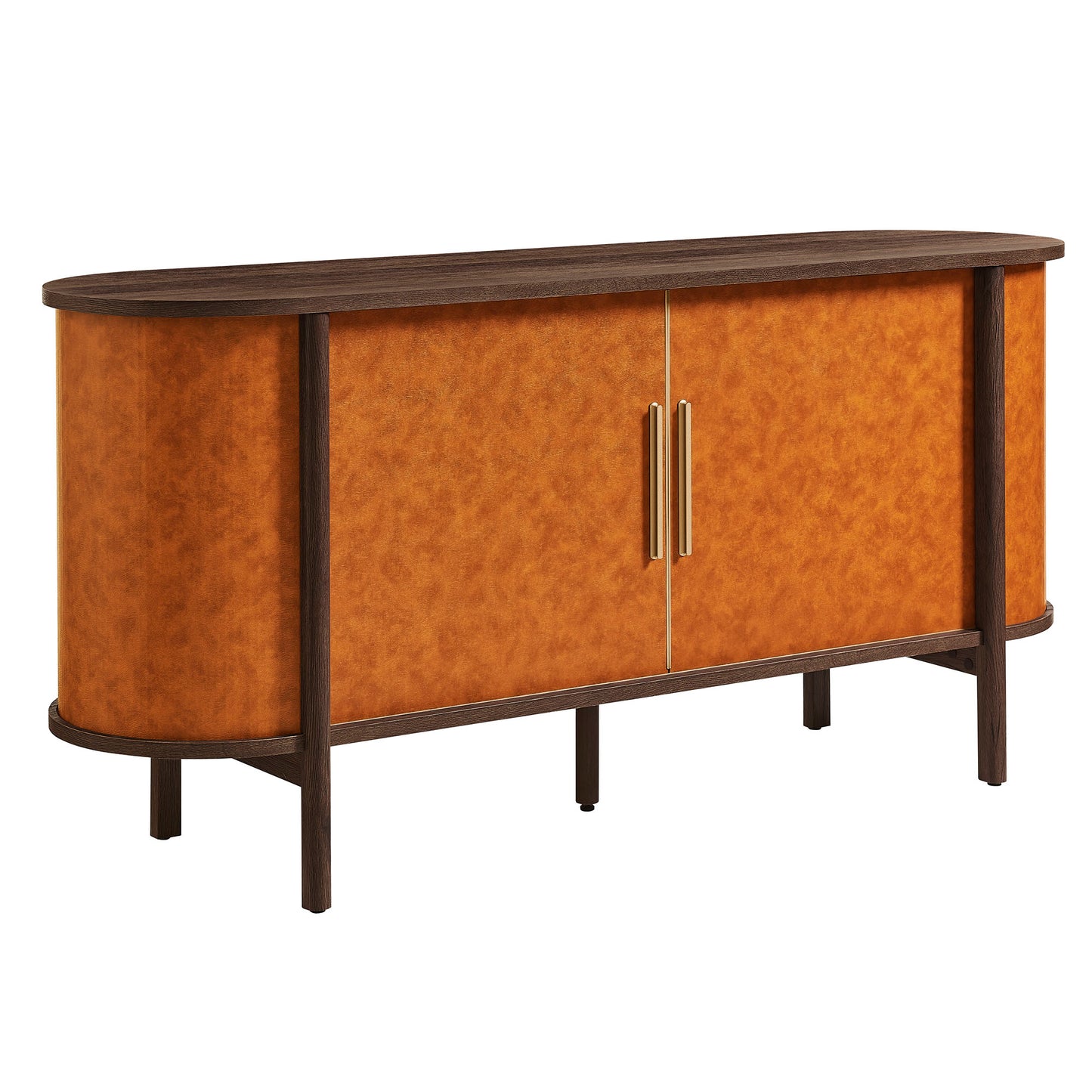 Coralie Curved Vegan Leather Oval Sideboard by Modway EEI-7373-WAL-TAN