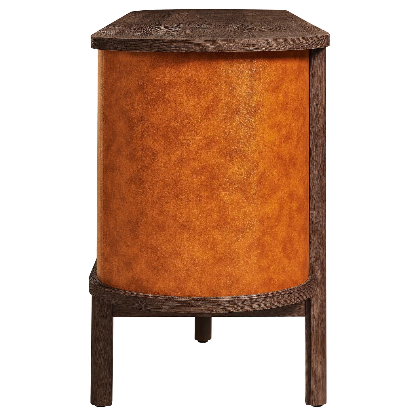 Coralie Curved Vegan Leather Oval Sideboard by Modway EEI-7373-WAL-TAN