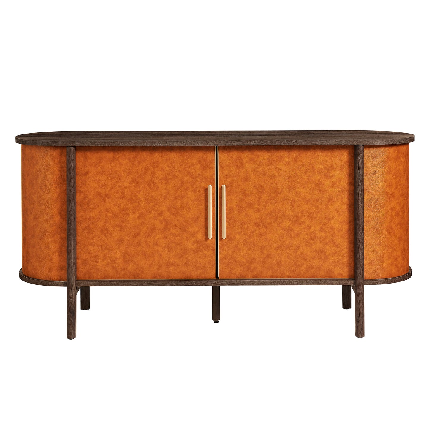 Coralie Curved Vegan Leather Oval Sideboard by Modway EEI-7373-WAL-TAN