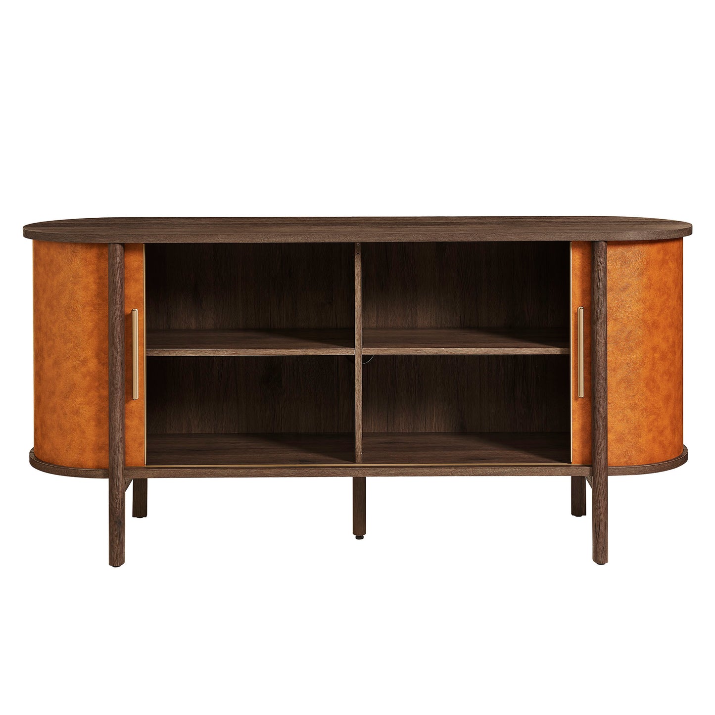 Coralie Curved Vegan Leather Oval Sideboard by Modway EEI-7373-WAL-TAN
